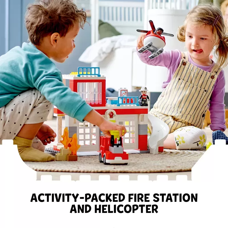 DUPLO RESCUE FIRE STATION & HELICOPTER 10970 BUILDING TOY