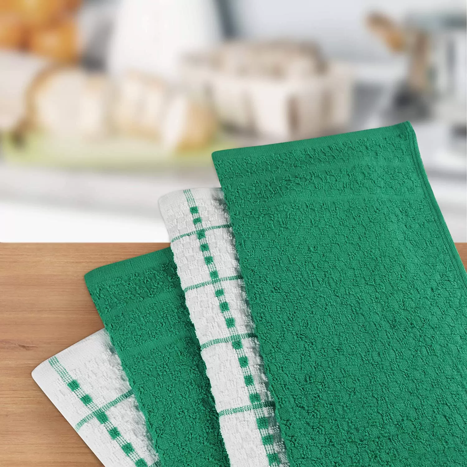 Kitchen Towels 12 Pack, 15 x 25 Inches, 100% Ring Spun Cotton Super Soft and Absorbent Linen Dish Towels, Tea Towels and Bar Towels Set (Black)