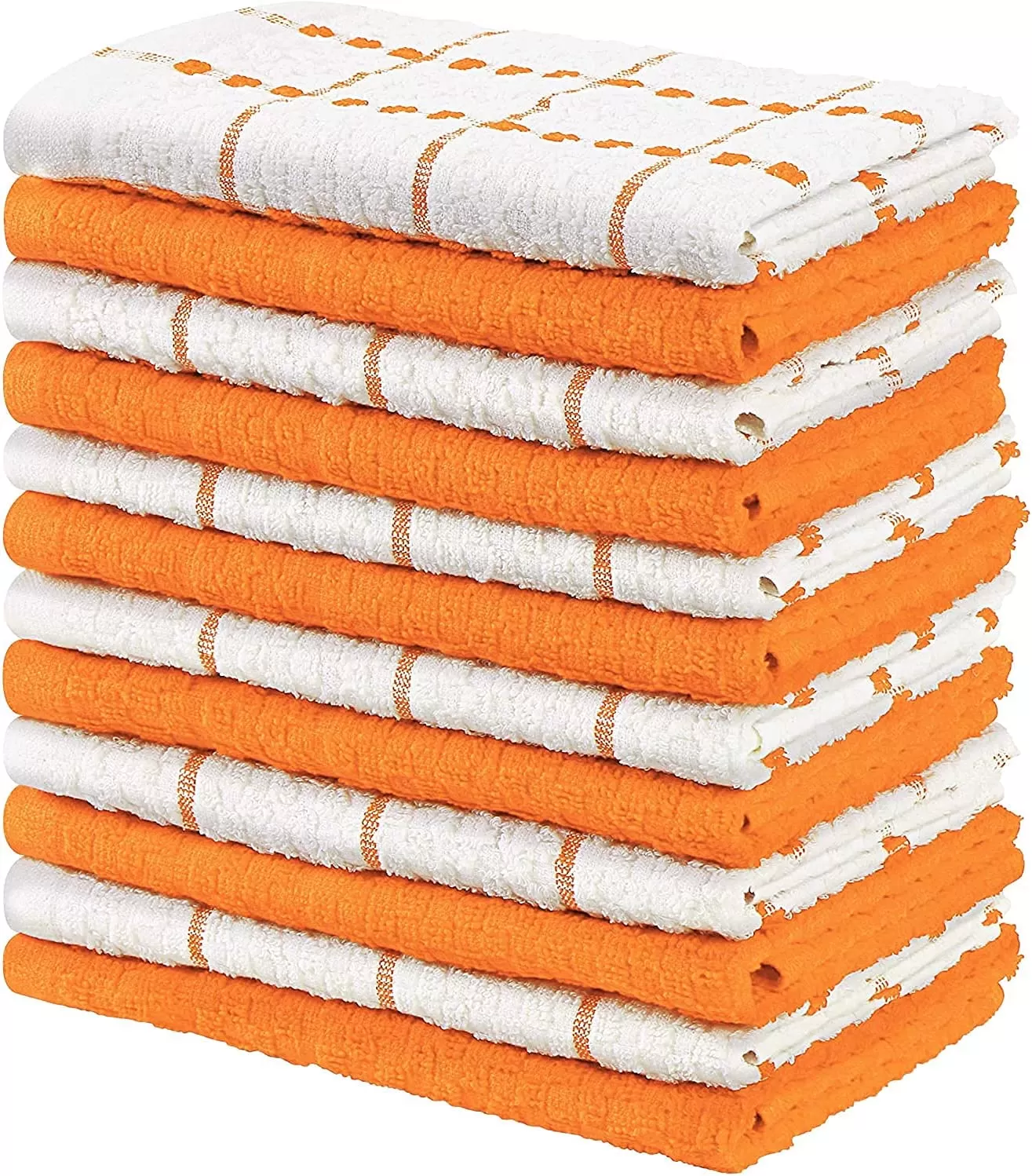 Kitchen Towels 12 Pack, 15 x 25 Inches, 100% Ring Spun Cotton Super Soft and Absorbent Linen Dish Towels, Tea Towels and Bar Towels Set (Black)