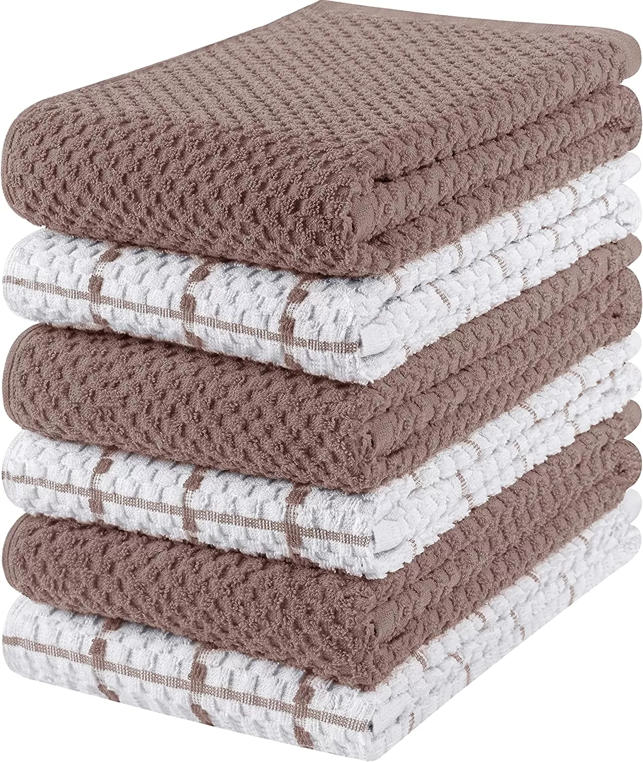 Kitchen Towels 12 Pack, 15 x 25 Inches, 100% Ring Spun Cotton Super Soft and Absorbent Linen Dish Towels, Tea Towels and Bar Towels Set (Black)