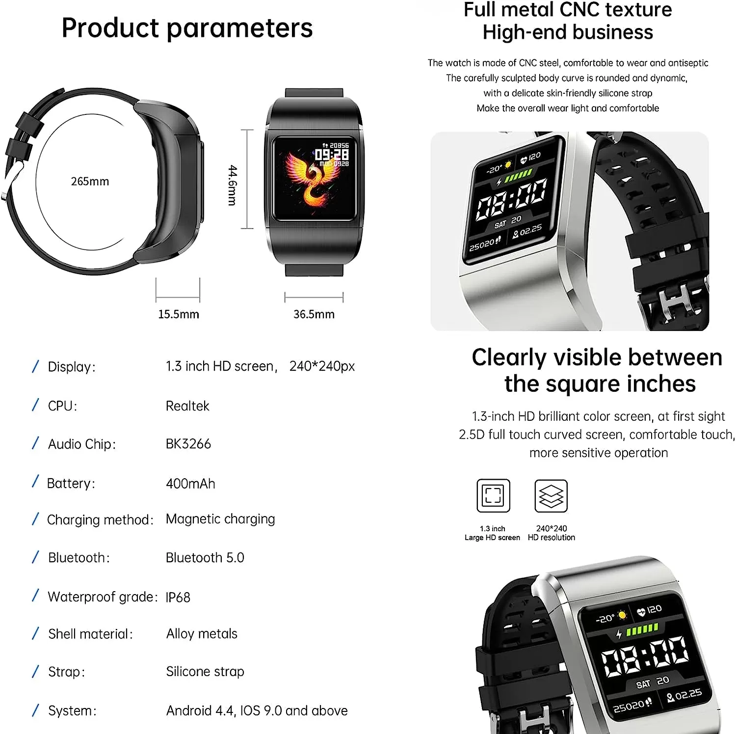 G36Pro 2 in 1 Smart Watch TWS Wireless Bluetooth Headset 1.3 Inch Screen Heart Rate Blood Pressure Oxygen Fitness Tracker Earbuds Music Wristband Earphone Smartwatch (Silver)