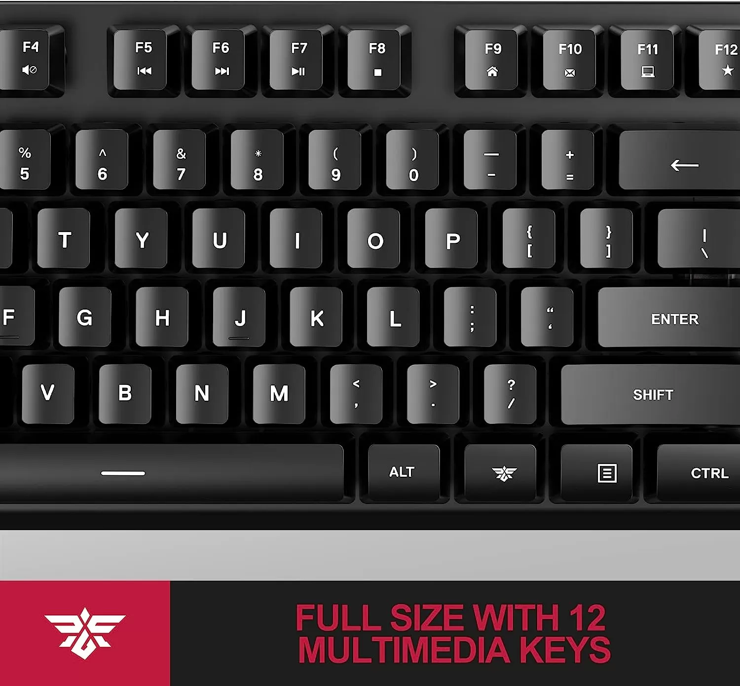 NPET K10 Wired Gaming Keyboard, LED Backlit, Spill-Resistant Design, Multimedia Keys, Quiet Silent USB Membrane Keyboard for Desktop, Computer, PC (Black)