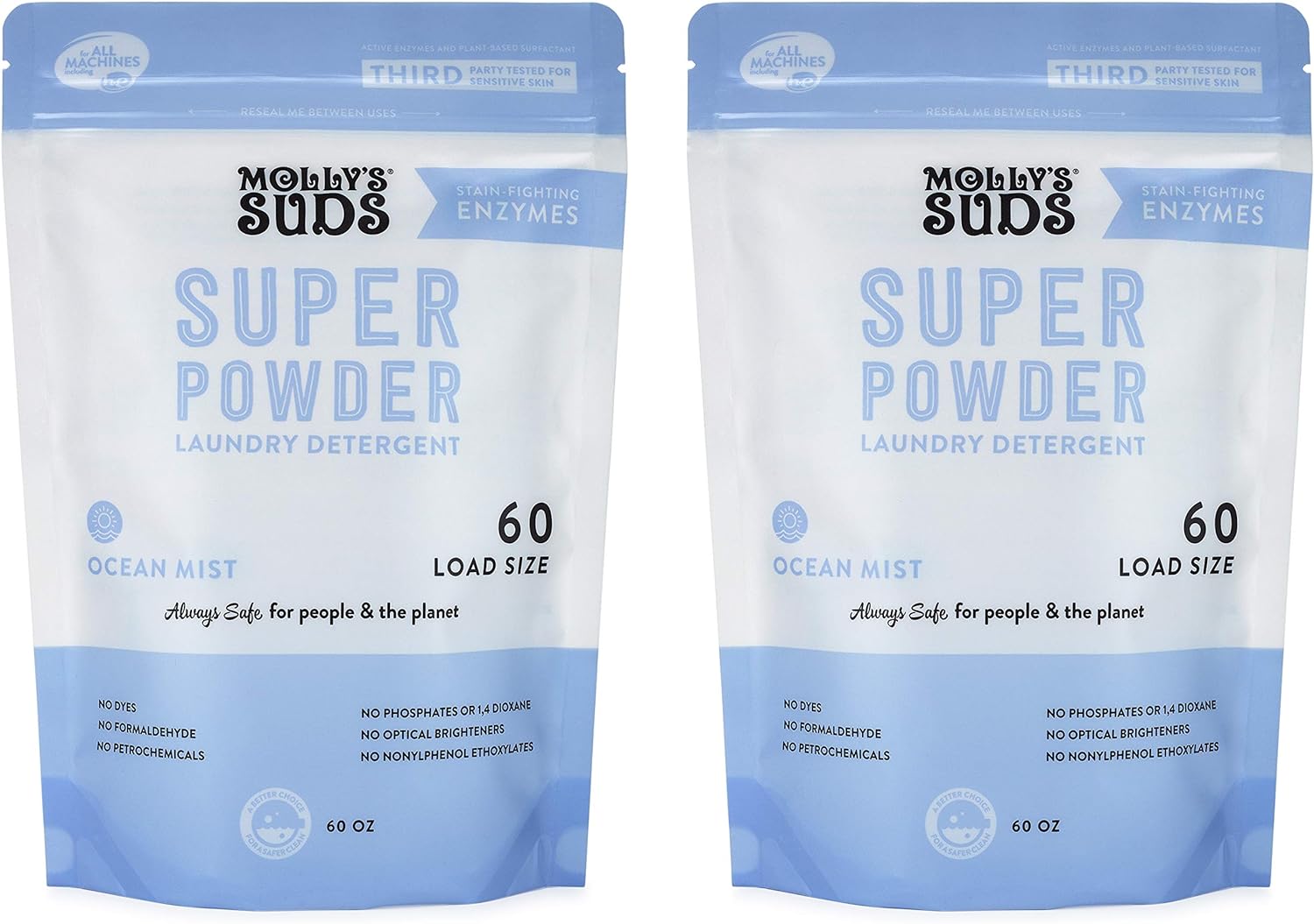 Molly's Suds Original Laundry Detergent Powder | Natural Laundry Detergent Powder for Sensitive Skin | Earth-Derived Ingredients, Stain Fighting | 120 Loads (Citrus Grove)