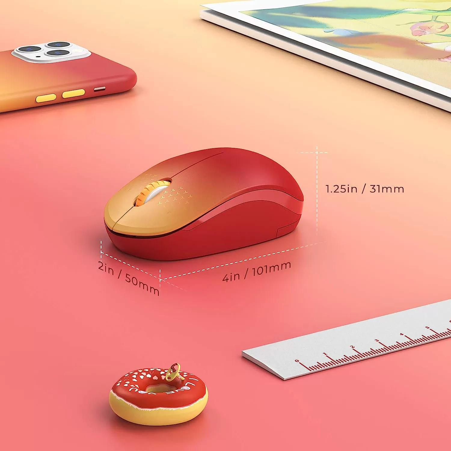 seenda Wireless Mouse, 2.4G Noiseless Mouse with USB Receiver - Portable Computer Mice for PC, Tablet, Laptop with Windows System - Mint Green