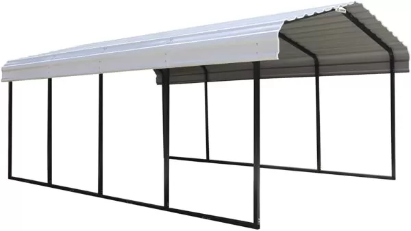 20′ x 20′, Eggshell Carports,Carport with Galvanized Steel Roof Panels