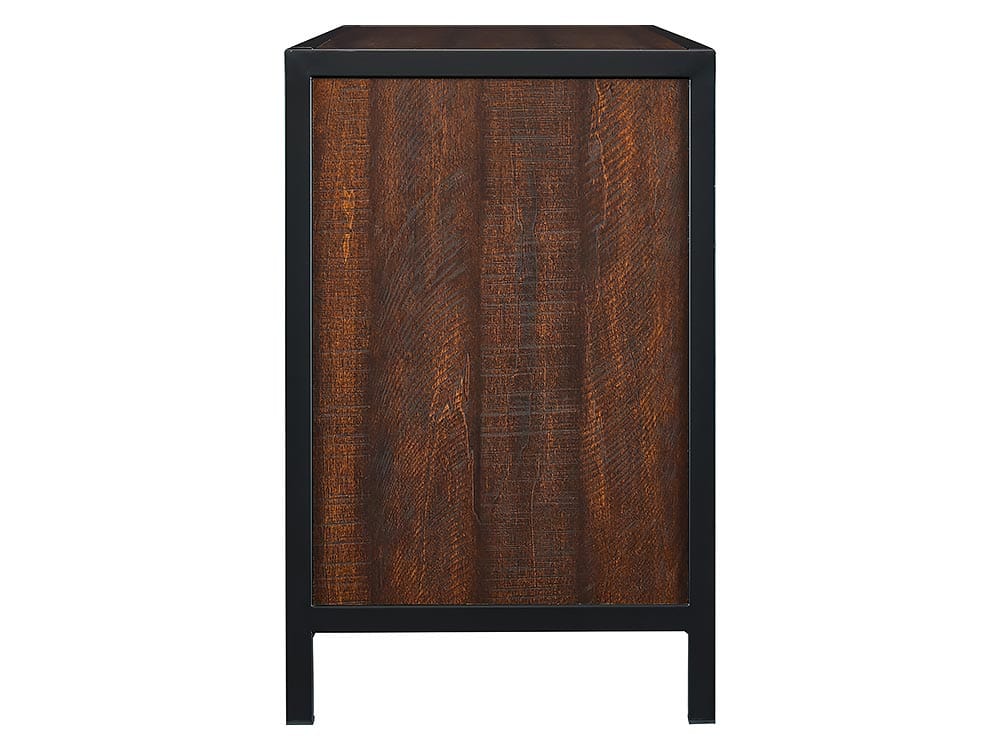 Matthew Electric Fireplace Media Console in Brown