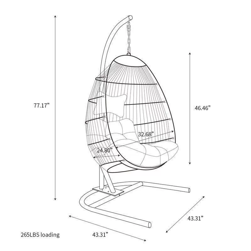 Egg Seat Hang Swing Chair With Stand