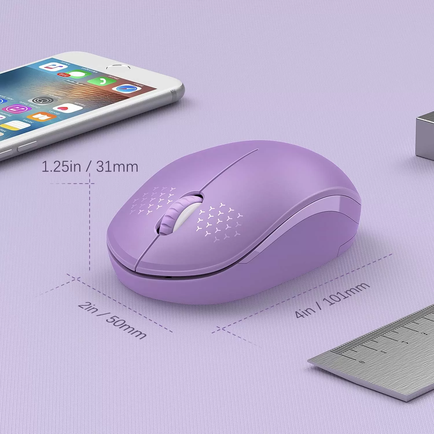 seenda Wireless Mouse, 2.4G Noiseless Mouse with USB Receiver - Portable Computer Mice for PC, Tablet, Laptop with Windows System - Mint Green