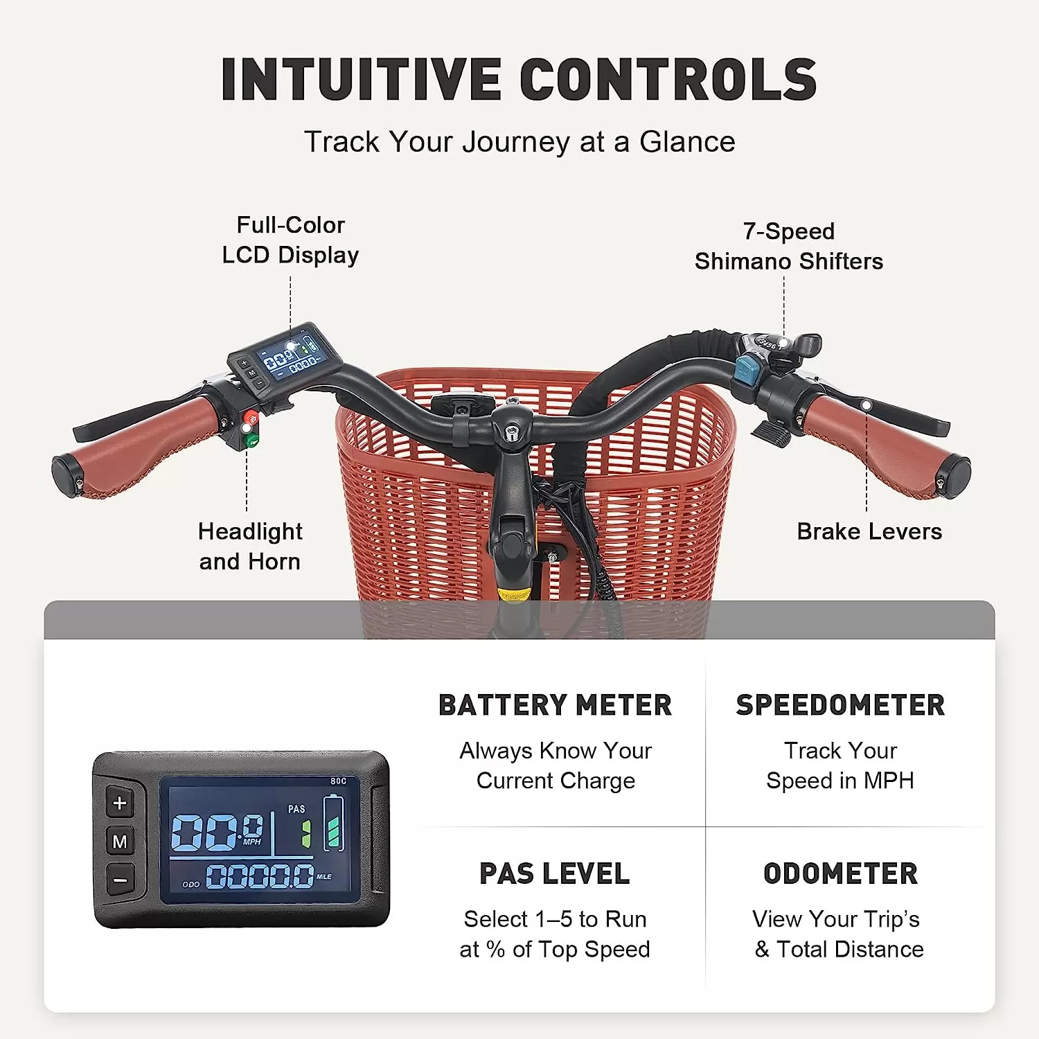Viribus Electric Bike, Electric Cruiser Bike Adults Women, 25mph 40+ Mile Range 26