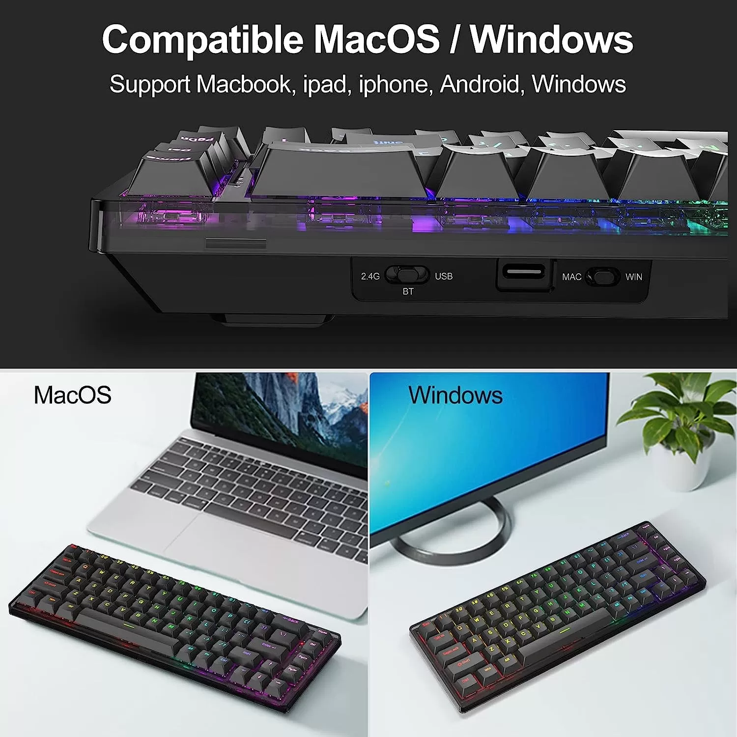 NPET K10 Wired Gaming Keyboard, LED Backlit, Spill-Resistant Design, Multimedia Keys, Quiet Silent USB Membrane Keyboard for Desktop, Computer, PC (Black)