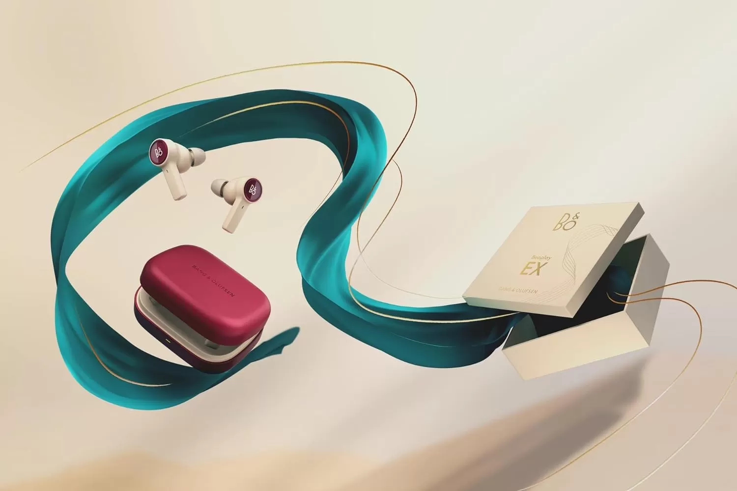 Bang & Olufsen Beoplay EX - Wireless Bluetooth Earphones with Microphone and Active Noise Cancelling, Waterproof, 20 Hours of Playtime