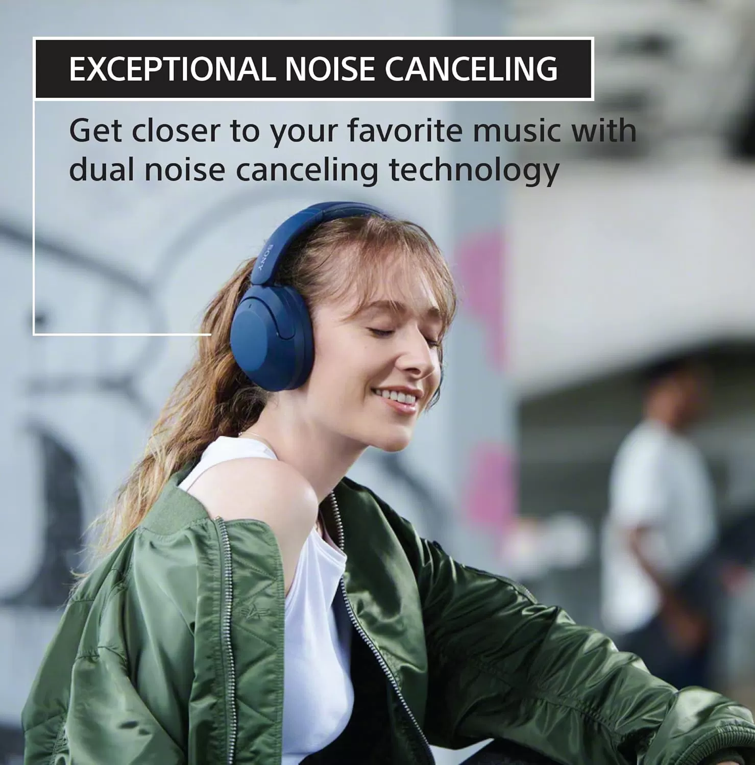 Sony WH-XB910N Extra BASS Noise Cancelling Headphones, Wireless Bluetooth Over The Ear Headset with Microphone and Alexa Voice Control, Blue (Amazon Exclusive)