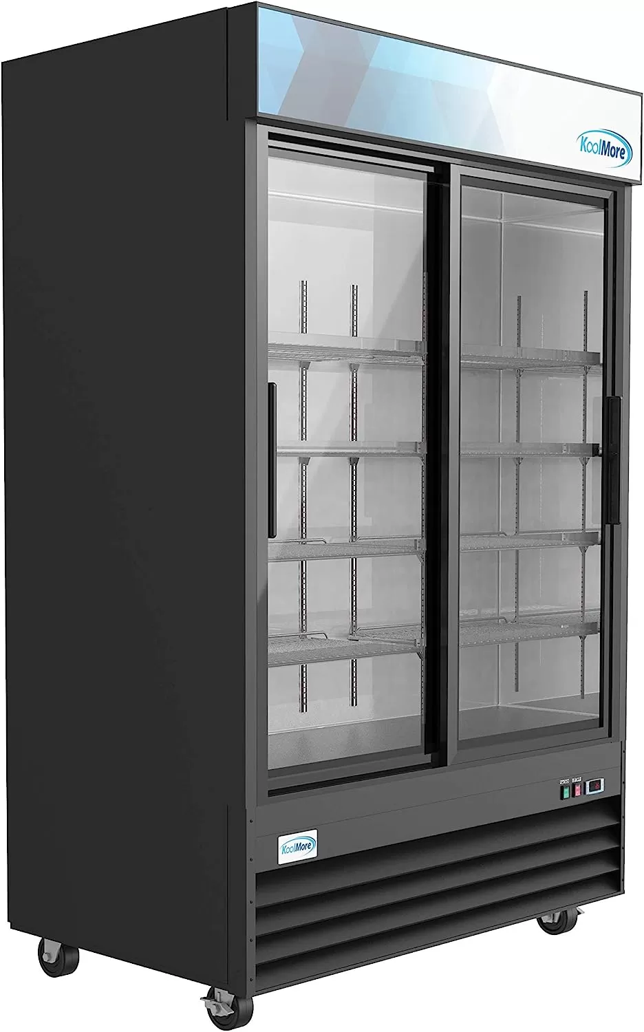 KoolMore Commercial One Glass Door Display Upright Beverage Refrigerator Cooler Merchandiser - 12 Cu. Ft [Black] (MDR-1GD-12C)