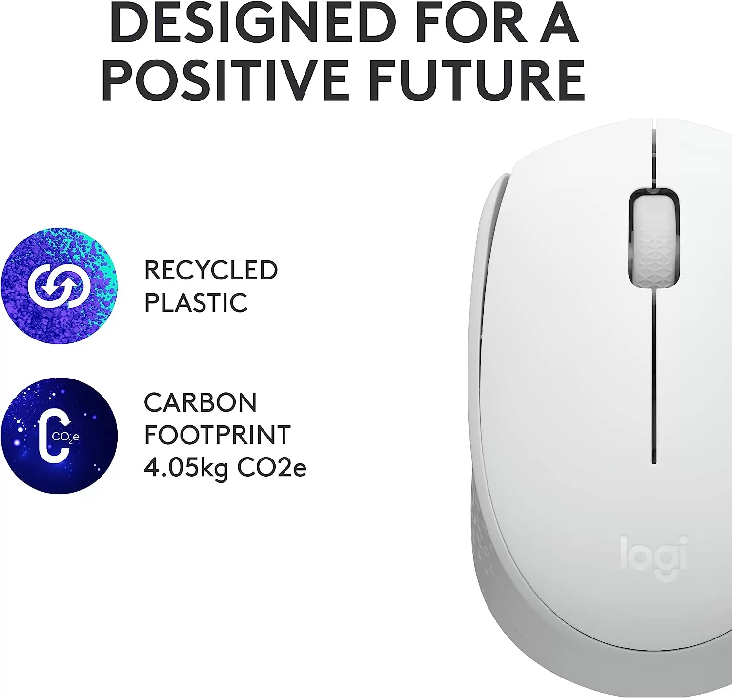 Logitech M170 Wireless Mouse for PC, Mac, Laptop, 2.4 GHz with USB Mini Receiver, Optical Tracking, 12-Months Battery Life, Ambidextrous - Blue Grey