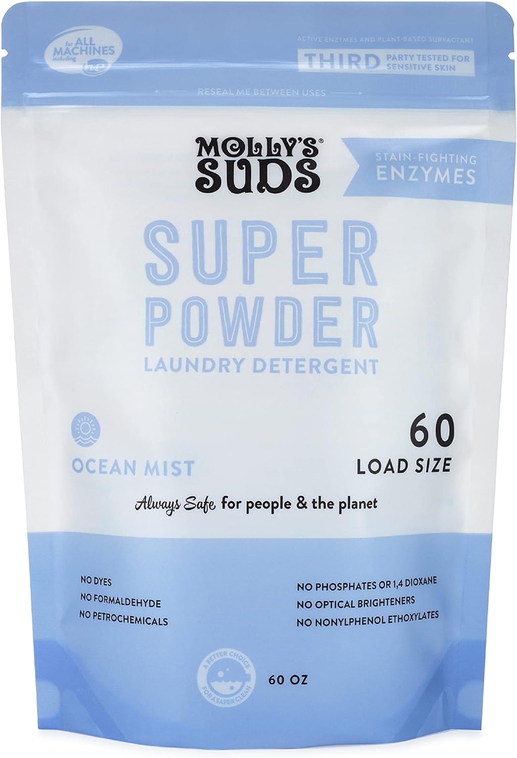 Molly's Suds Original Laundry Detergent Powder | Natural Laundry Detergent Powder for Sensitive Skin | Earth-Derived Ingredients, Stain Fighting | 120 Loads (Citrus Grove)