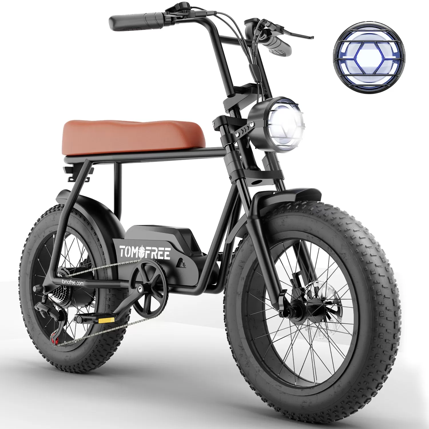 E-Bike FG20 Ebike 1200W 7 Speeds 48V 18Ah Fat Tires Electric Mountain Bike with Thumb Throttle (2023 Upgraded Version)