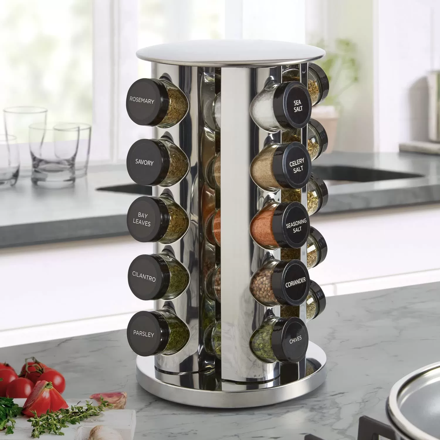 🎁GIFTRotary 20-tank counter top rack tower organizer