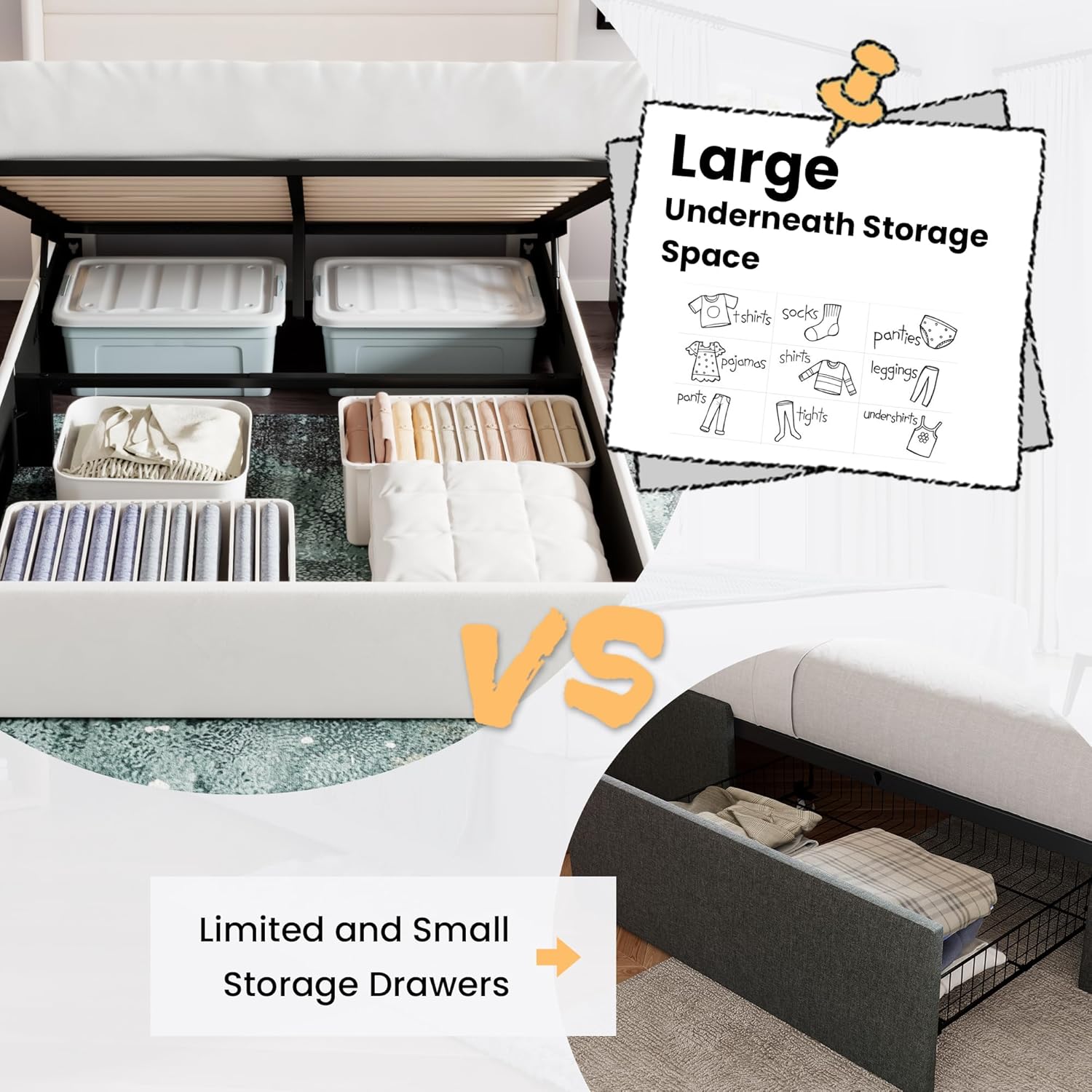 ❗❗Clearance sale King Size Lift Up Storage Bed