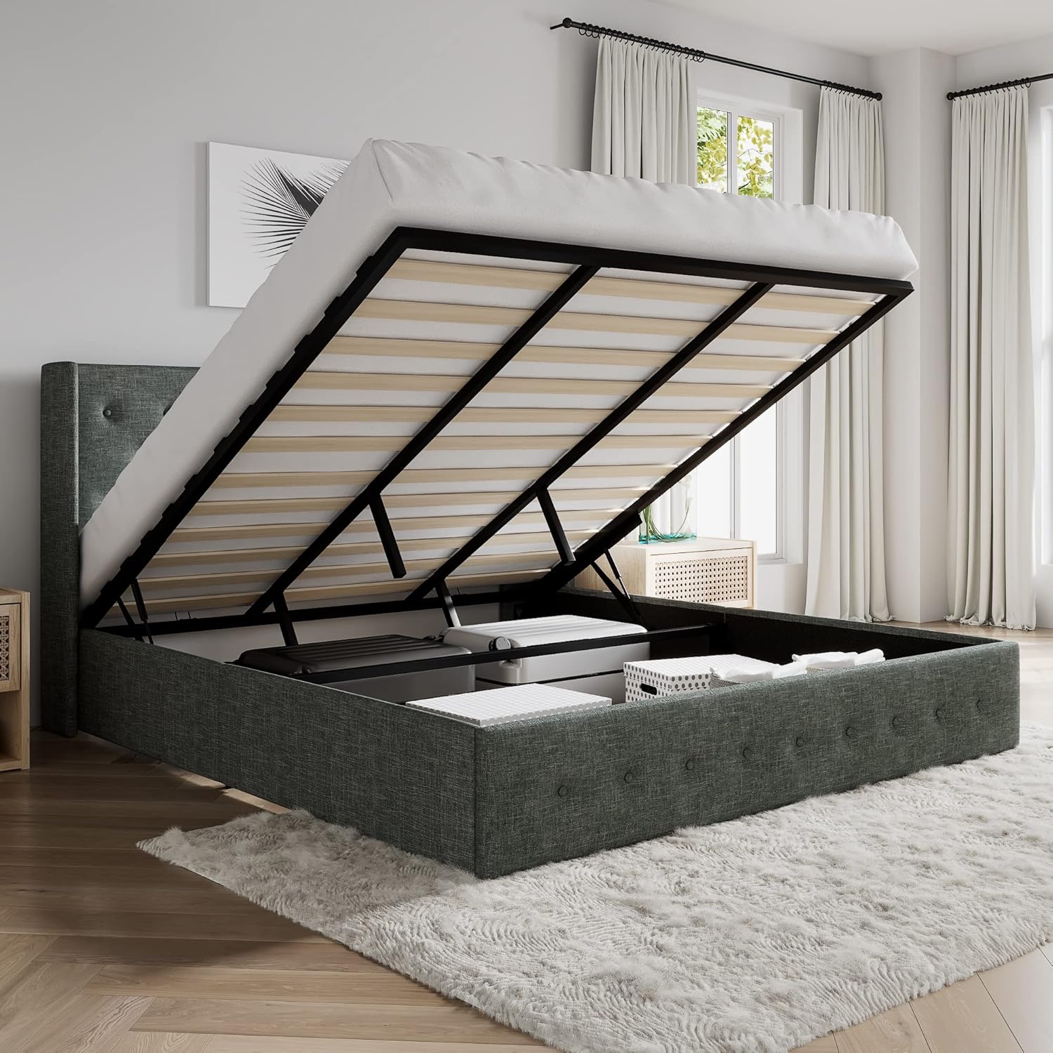 ❗❗Clearance sale King Size Lift Up Storage Bed