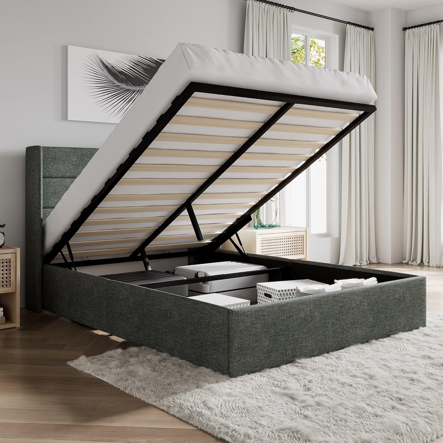 ❗❗Clearance sale King Size Lift Up Storage Bed