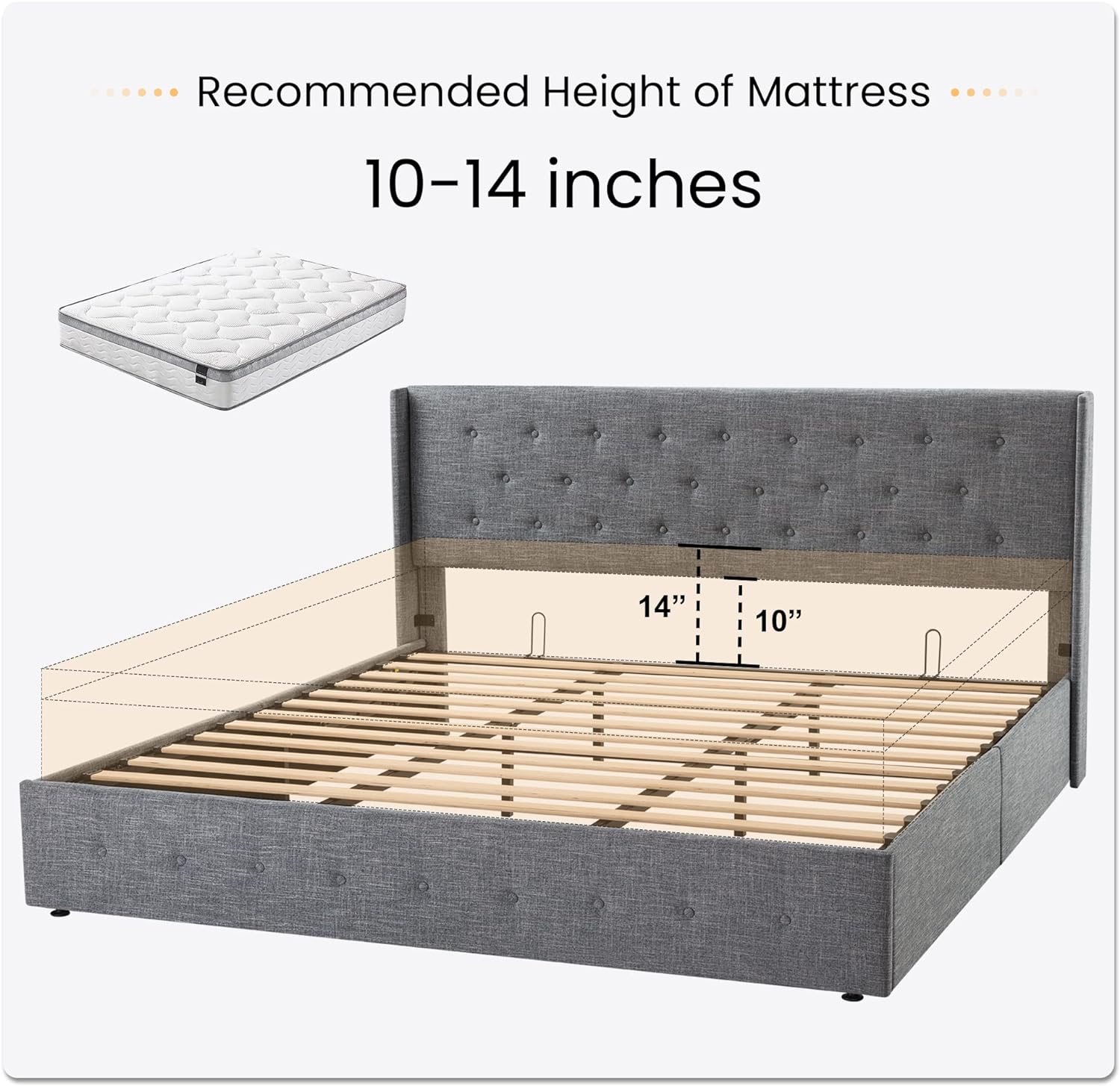 ❗❗Clearance sale King Size Lift Up Storage Bed