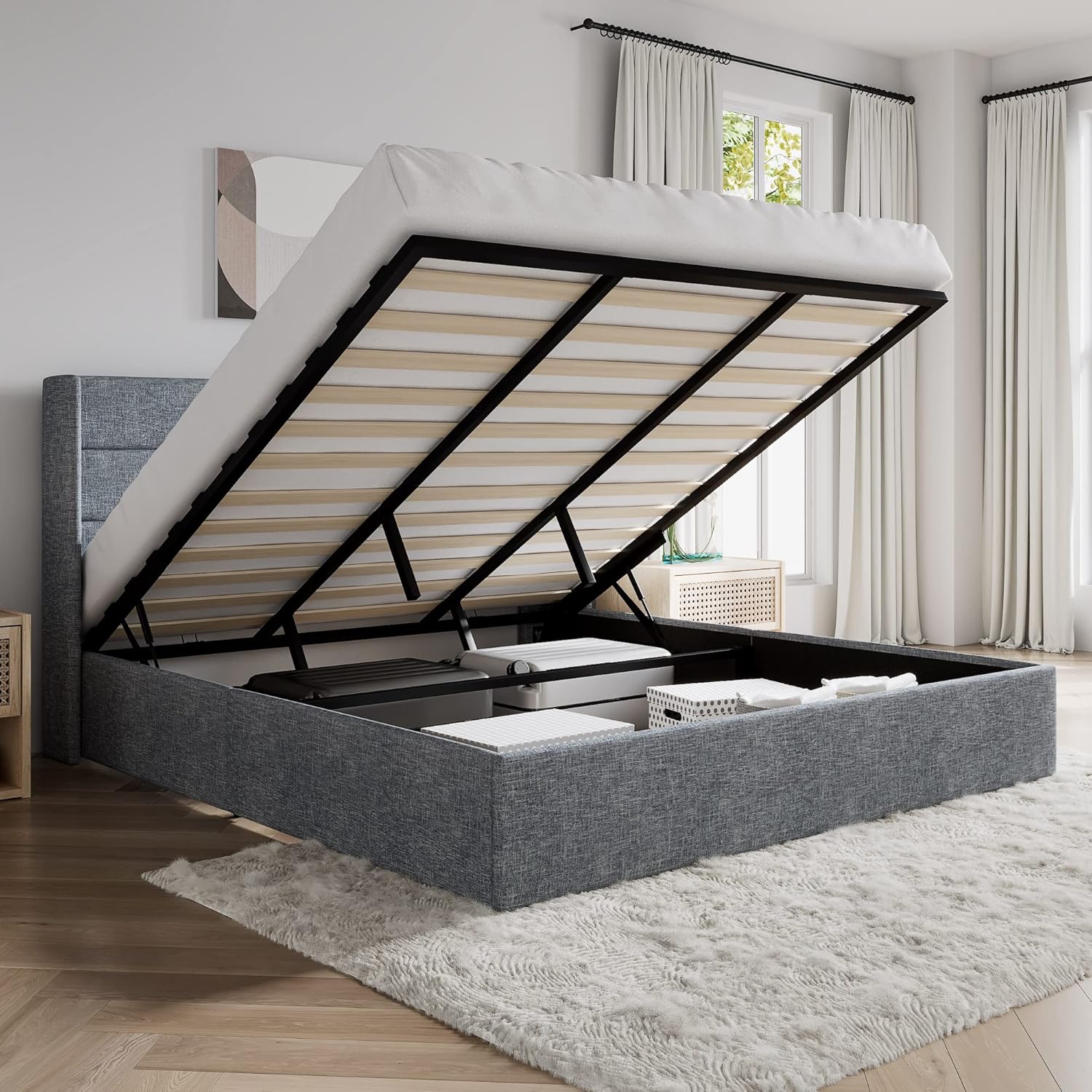 ❗❗Clearance sale King Size Lift Up Storage Bed