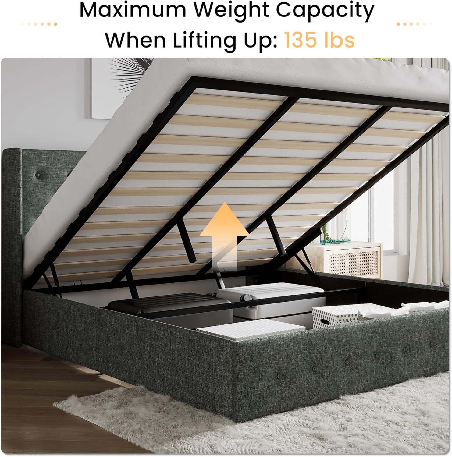 ❗❗Clearance sale King Size Lift Up Storage Bed