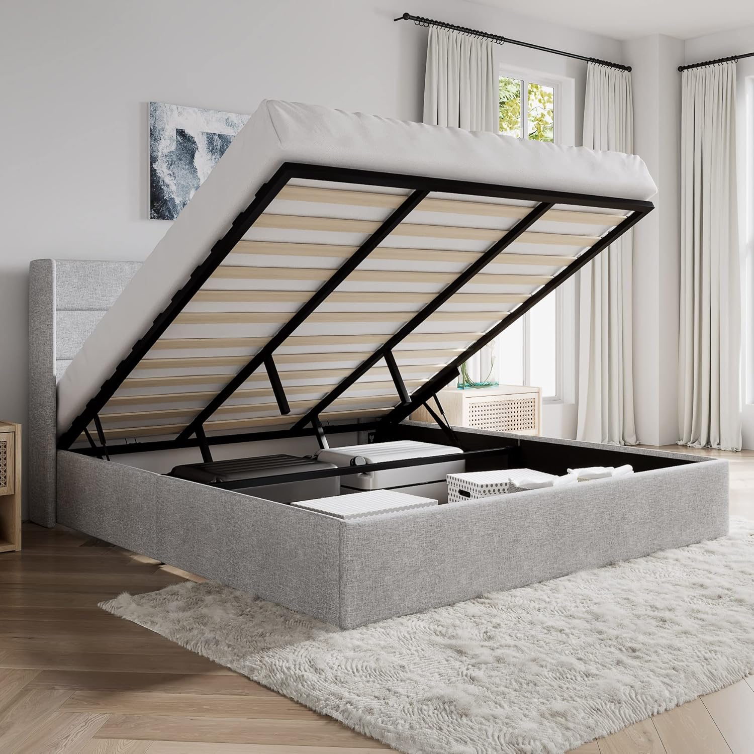 ❗❗Clearance sale King Size Lift Up Storage Bed