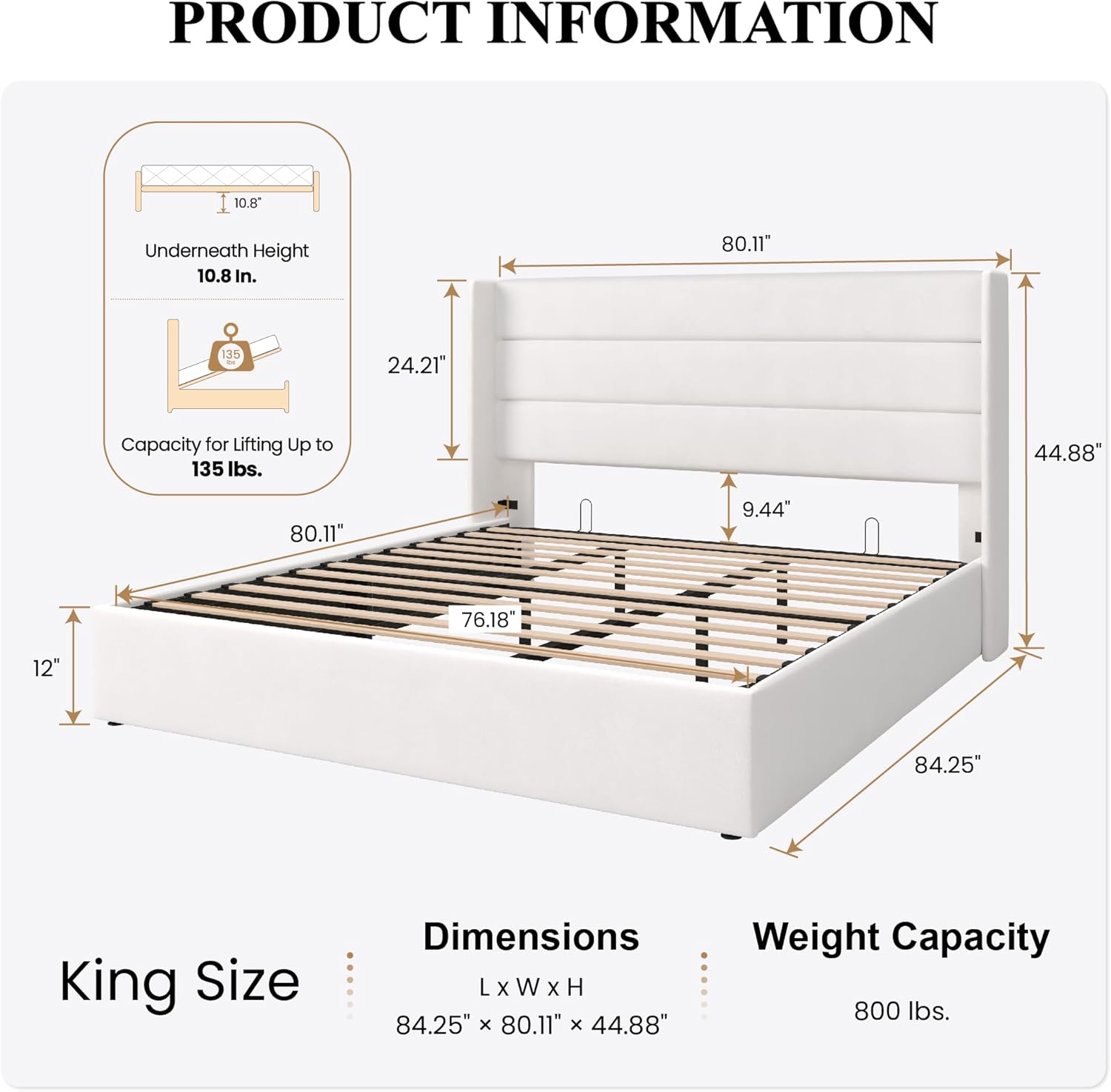 ❗❗Clearance sale King Size Lift Up Storage Bed