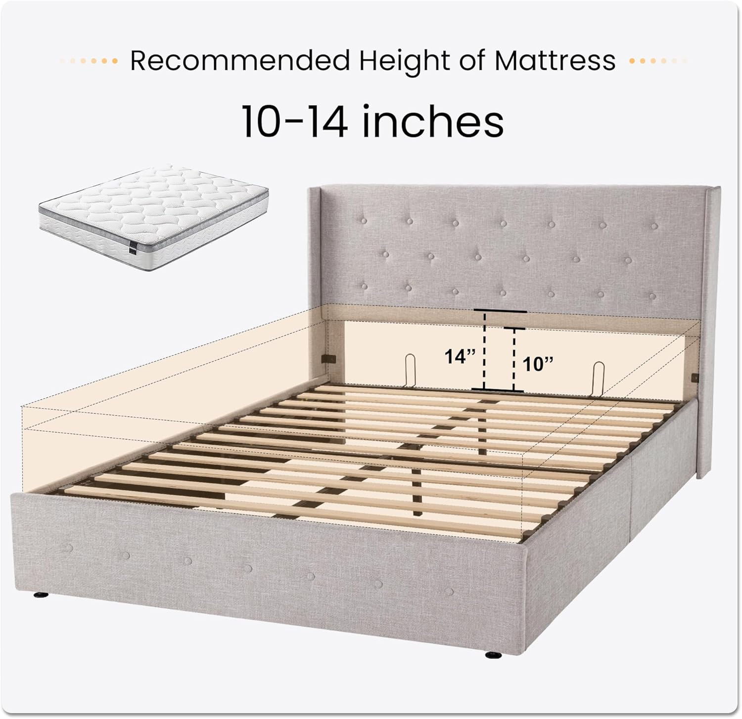 ❗❗Clearance sale King Size Lift Up Storage Bed