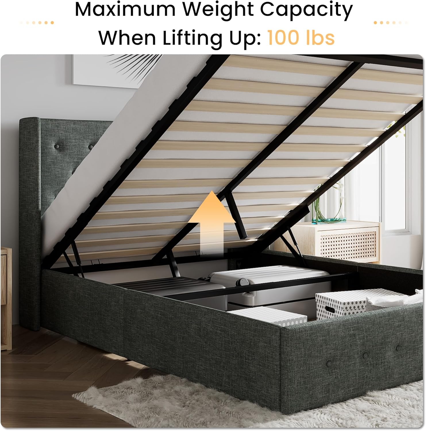 ❗❗Clearance sale King Size Lift Up Storage Bed