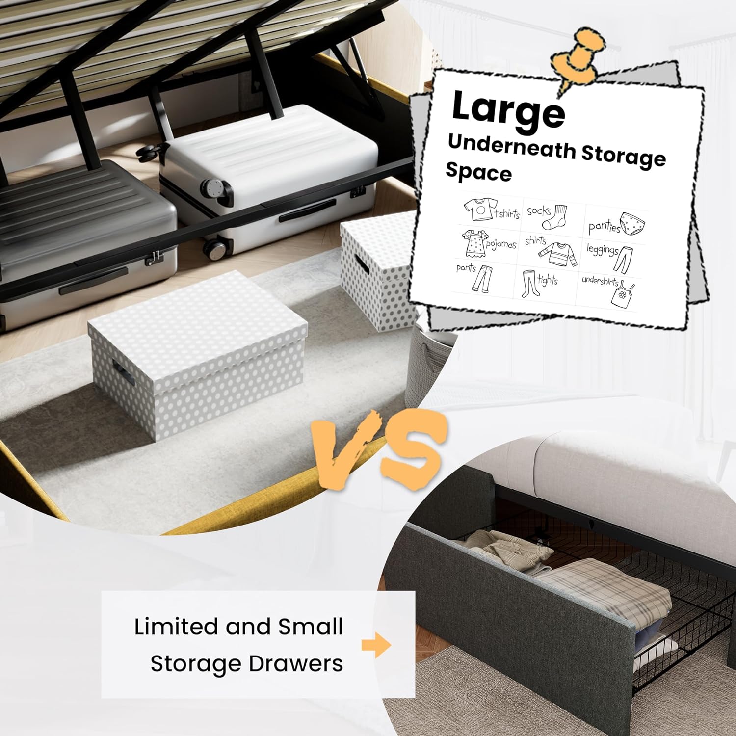 ❗❗Clearance sale King Size Lift Up Storage Bed
