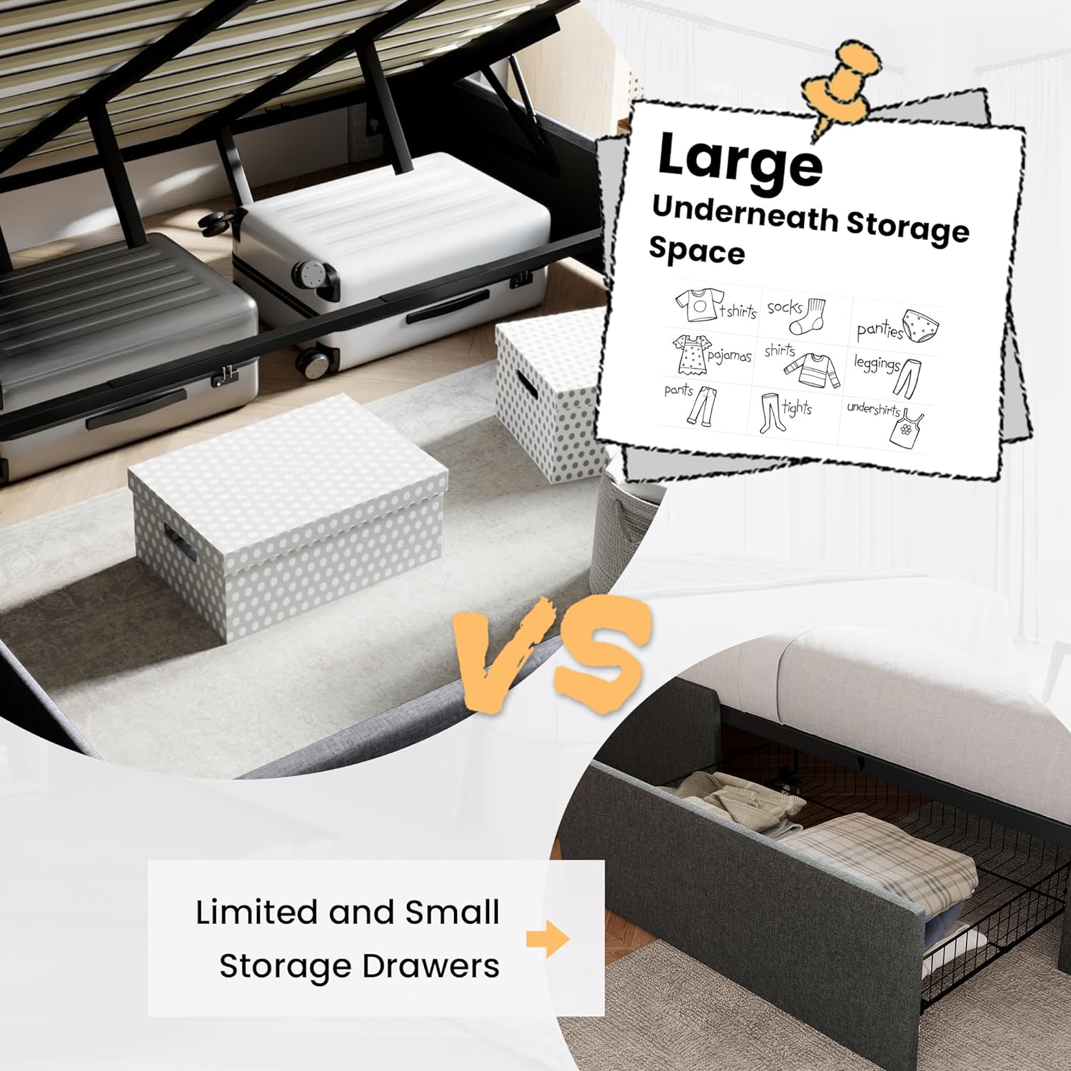 ❗❗Clearance sale King Size Lift Up Storage Bed