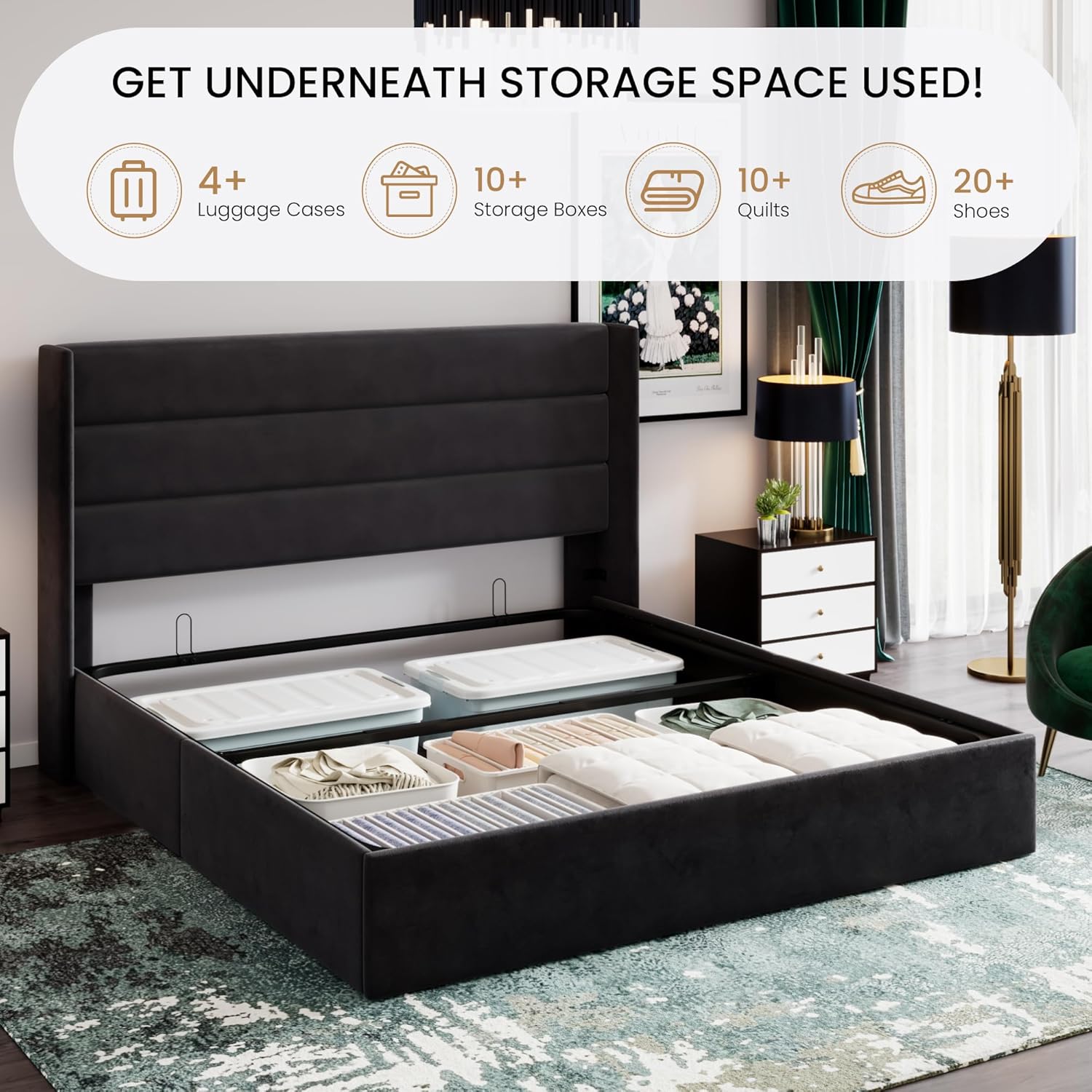 ❗❗Clearance sale King Size Lift Up Storage Bed