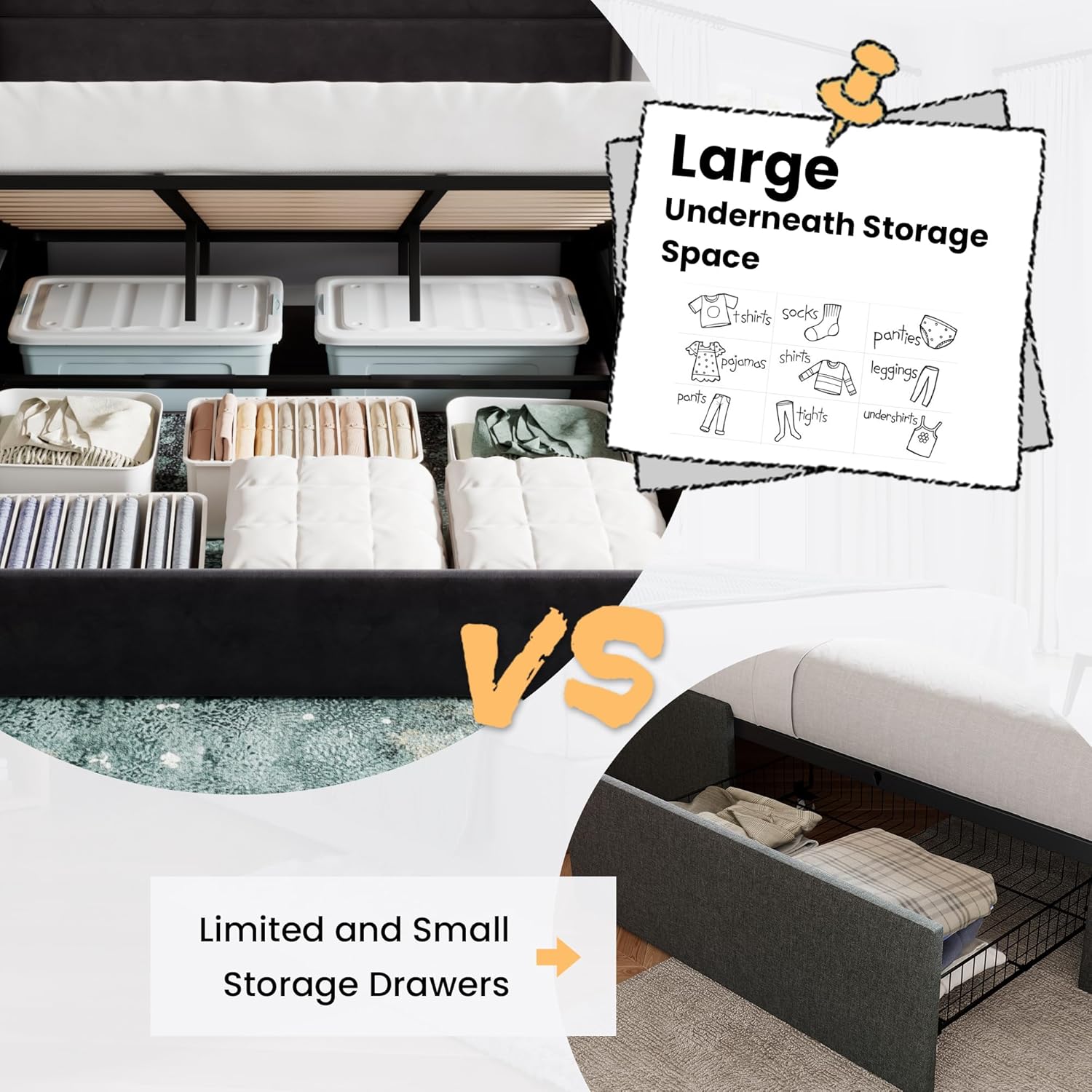 ❗❗Clearance sale King Size Lift Up Storage Bed