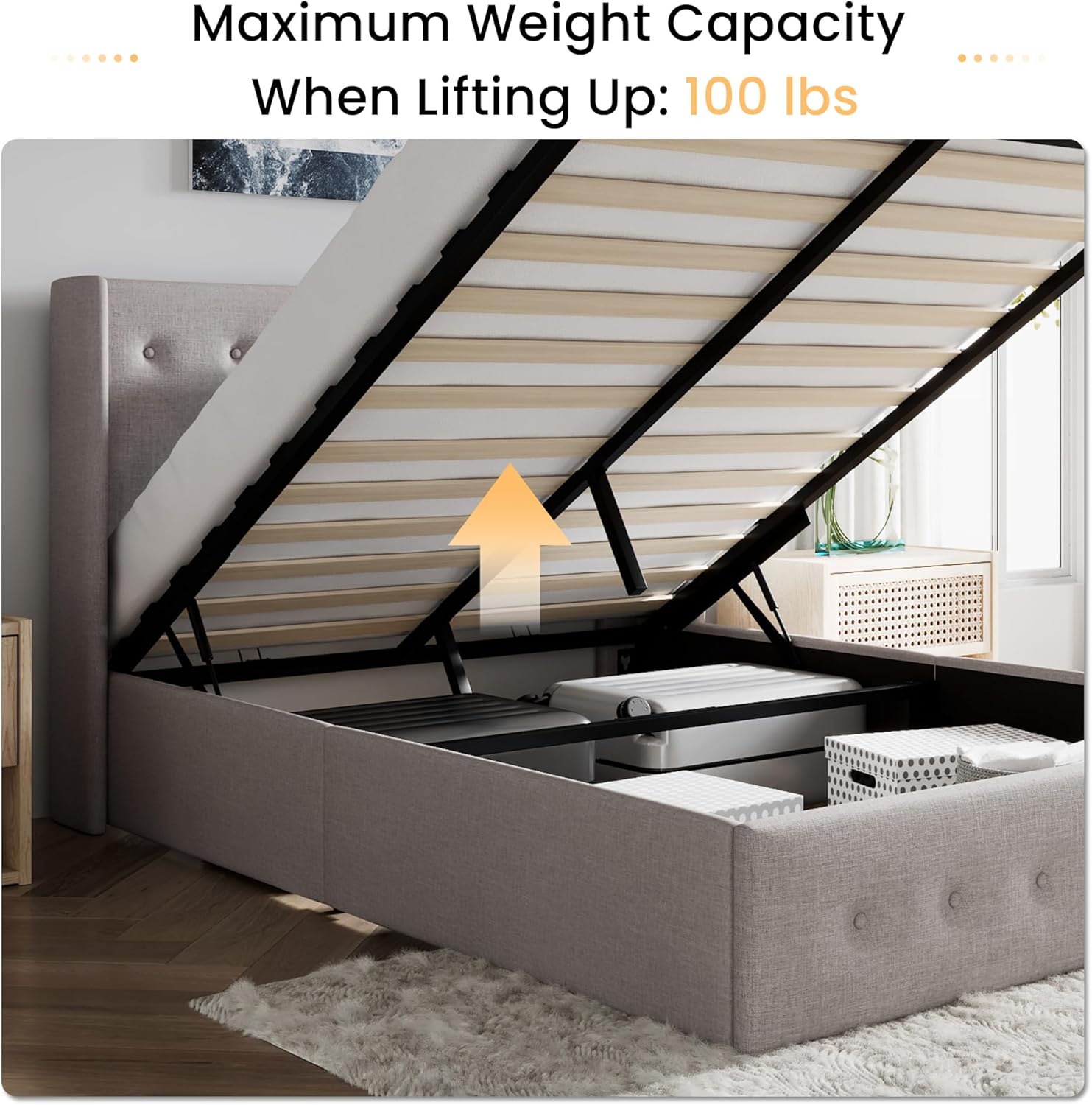 ❗❗Clearance sale King Size Lift Up Storage Bed