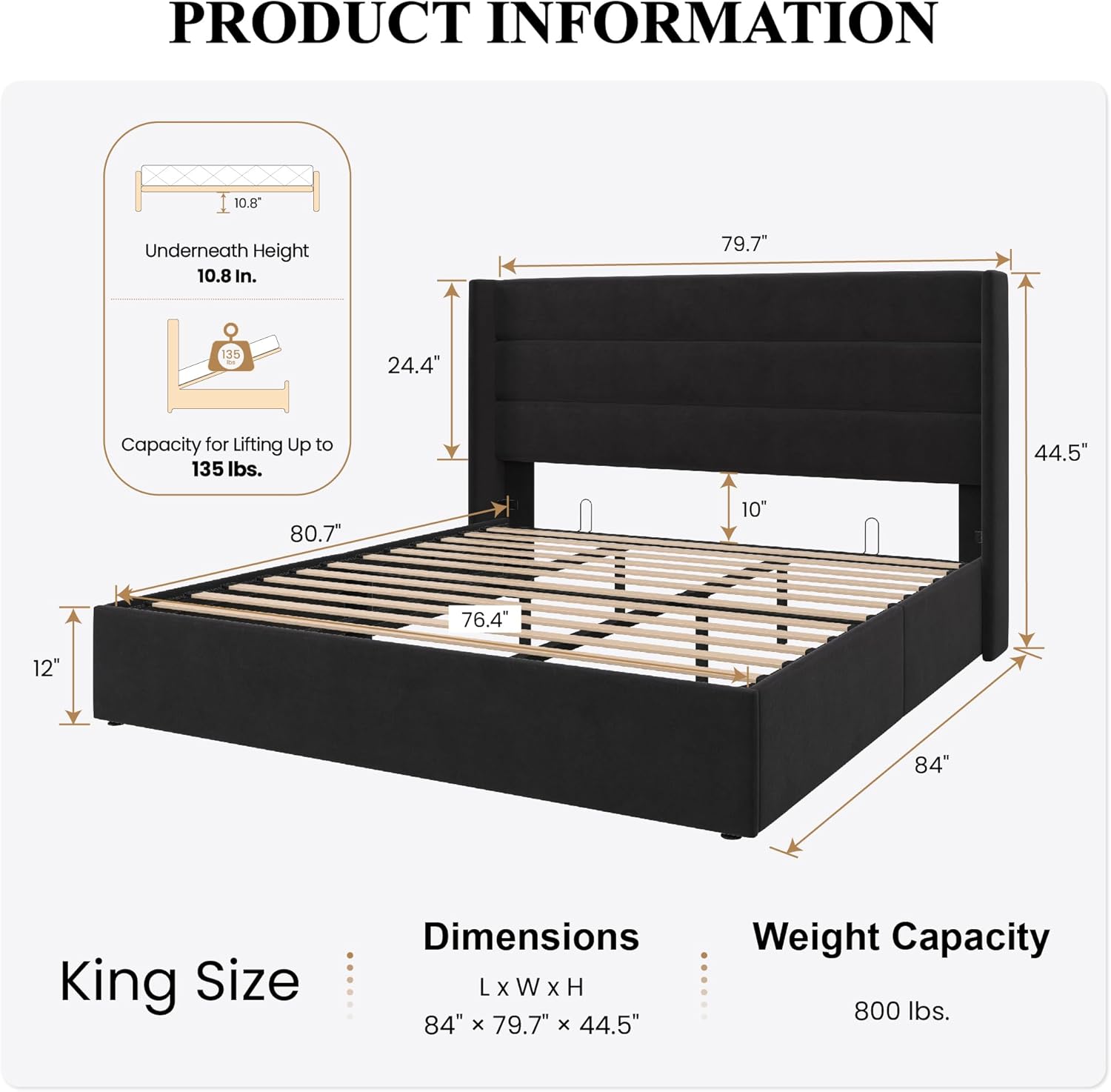 ❗❗Clearance sale King Size Lift Up Storage Bed