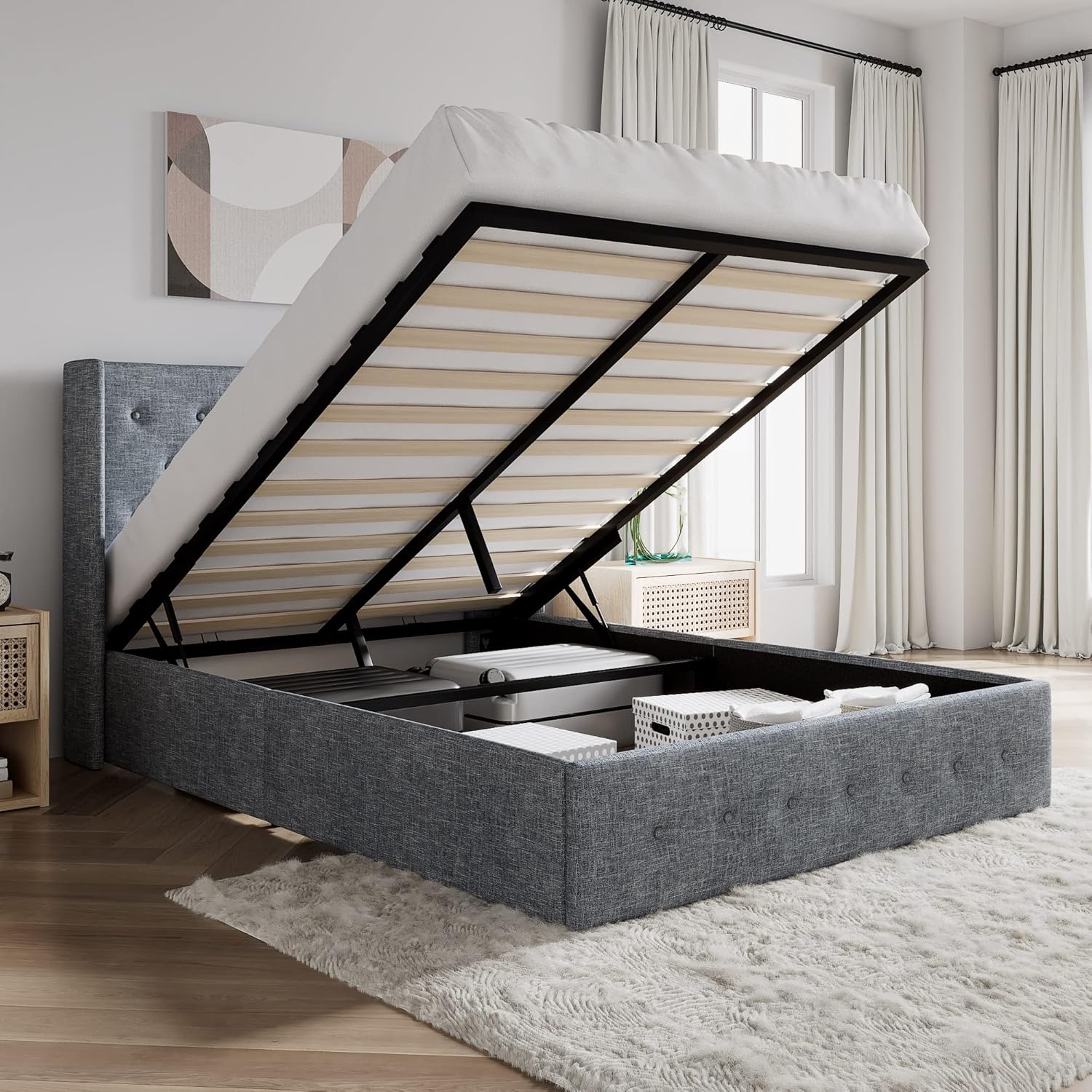 ❗❗Clearance sale King Size Lift Up Storage Bed