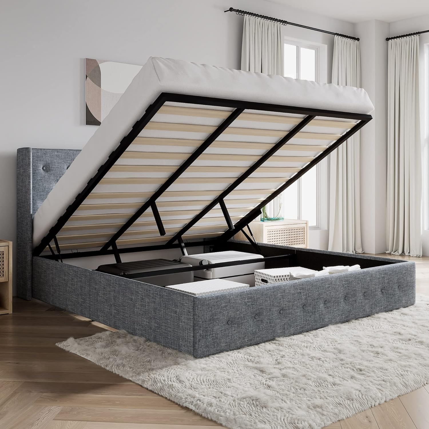 ❗❗Clearance sale King Size Lift Up Storage Bed