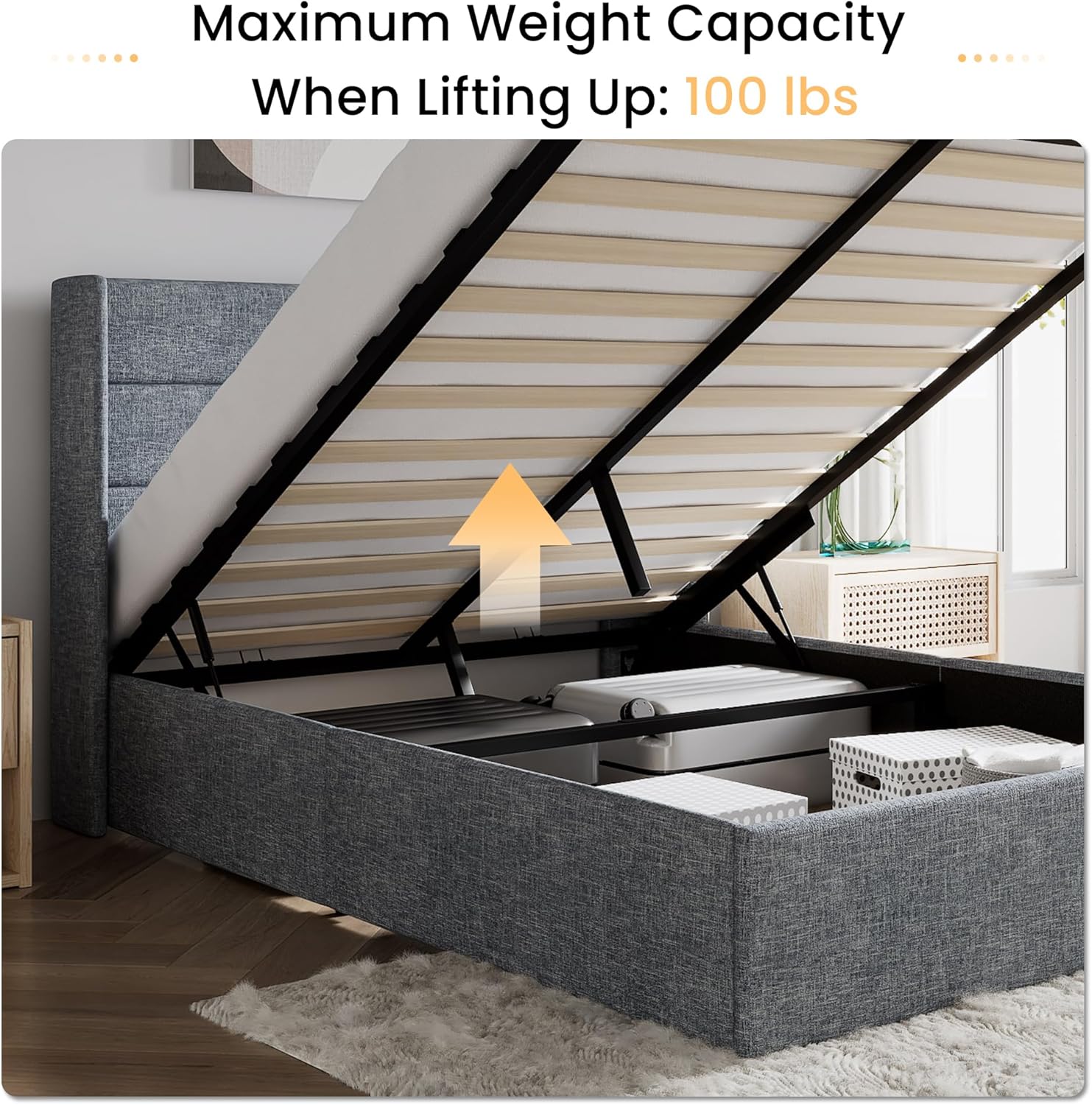 ❗❗Clearance sale King Size Lift Up Storage Bed