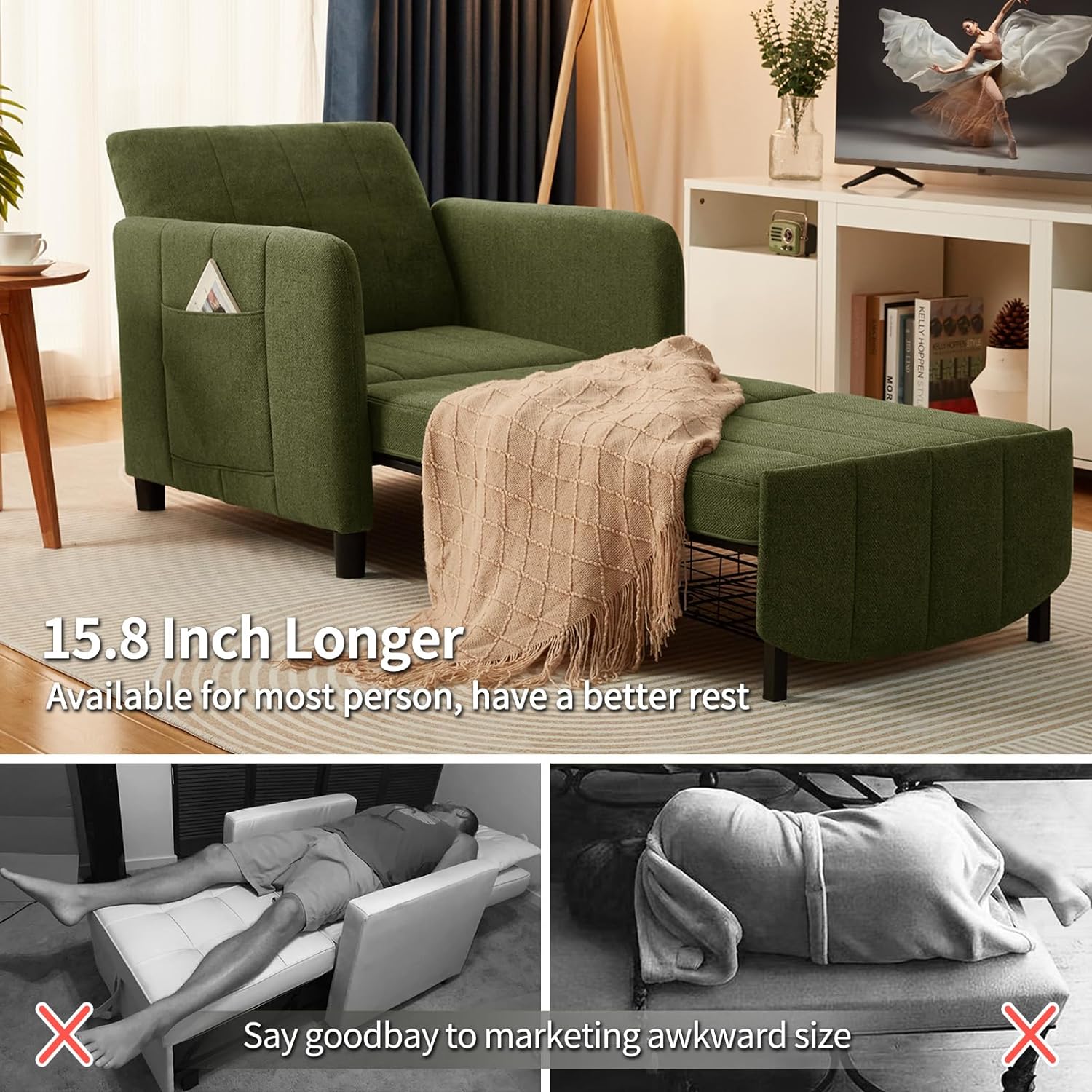 ✨Clearance sale❗Convertible Chair Bed🛏️