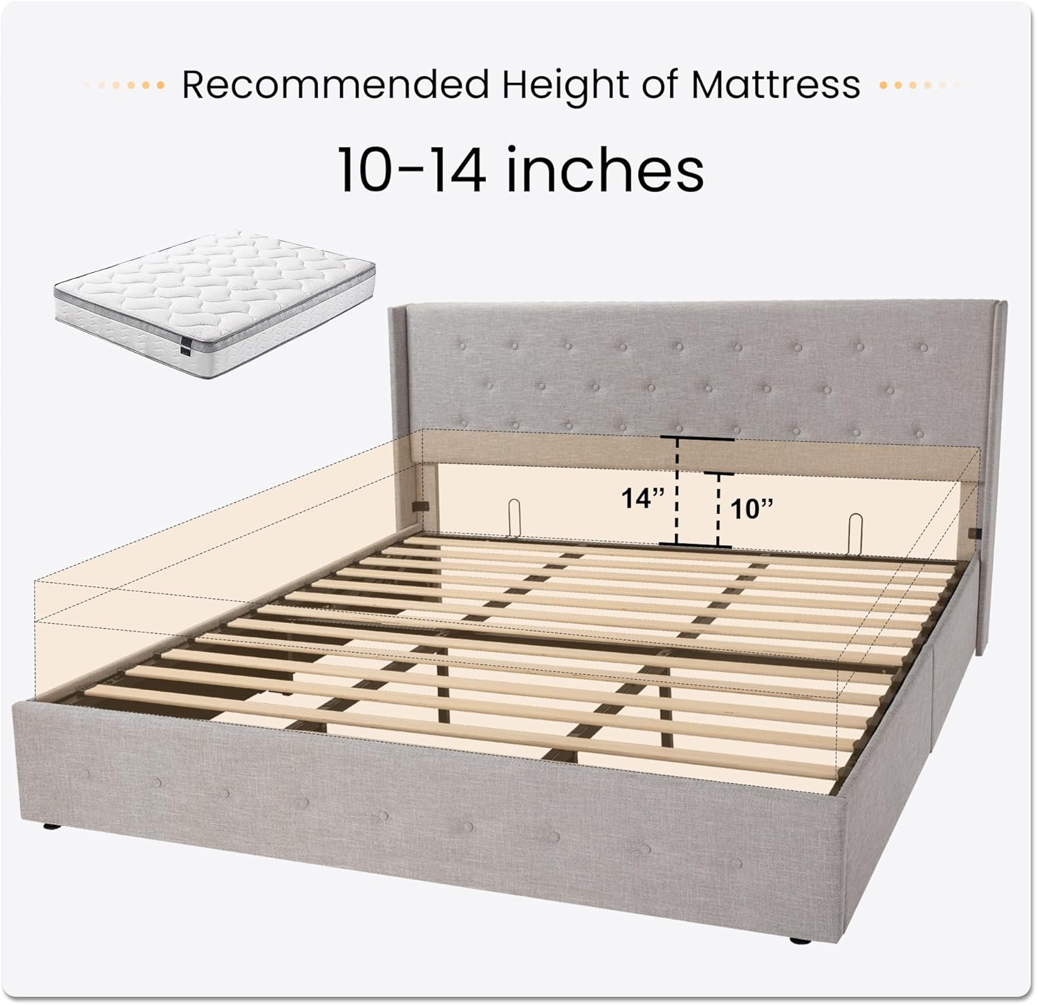 ❗❗Clearance sale King Size Lift Up Storage Bed