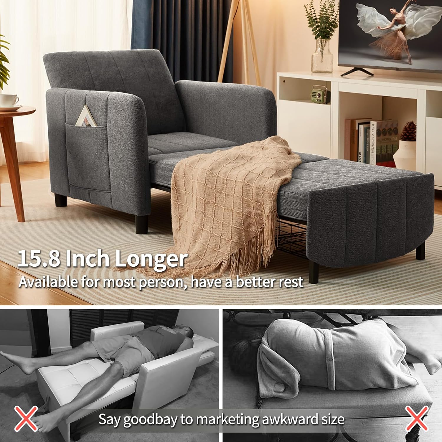 ✨Clearance sale❗Convertible Chair Bed🛏️