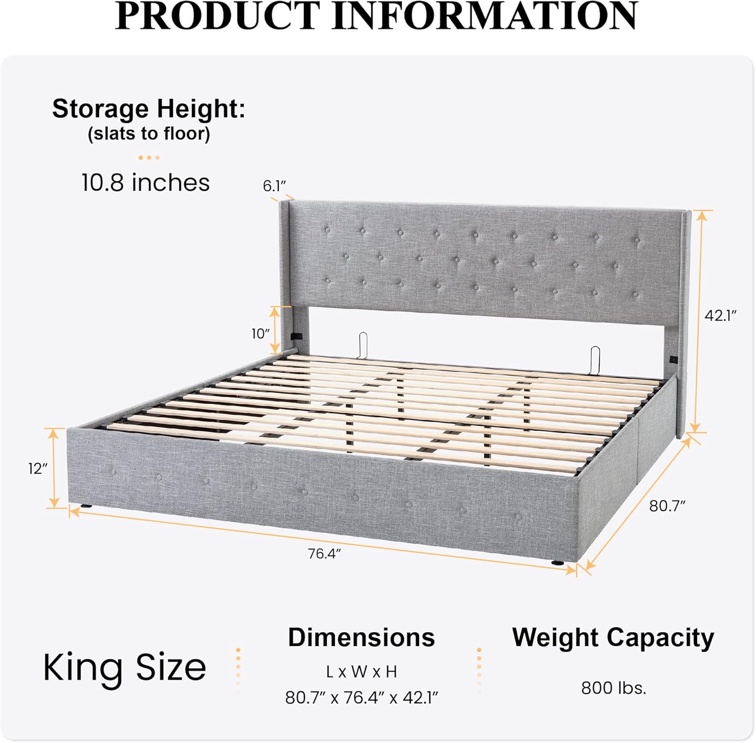 ❗❗Clearance sale King Size Lift Up Storage Bed