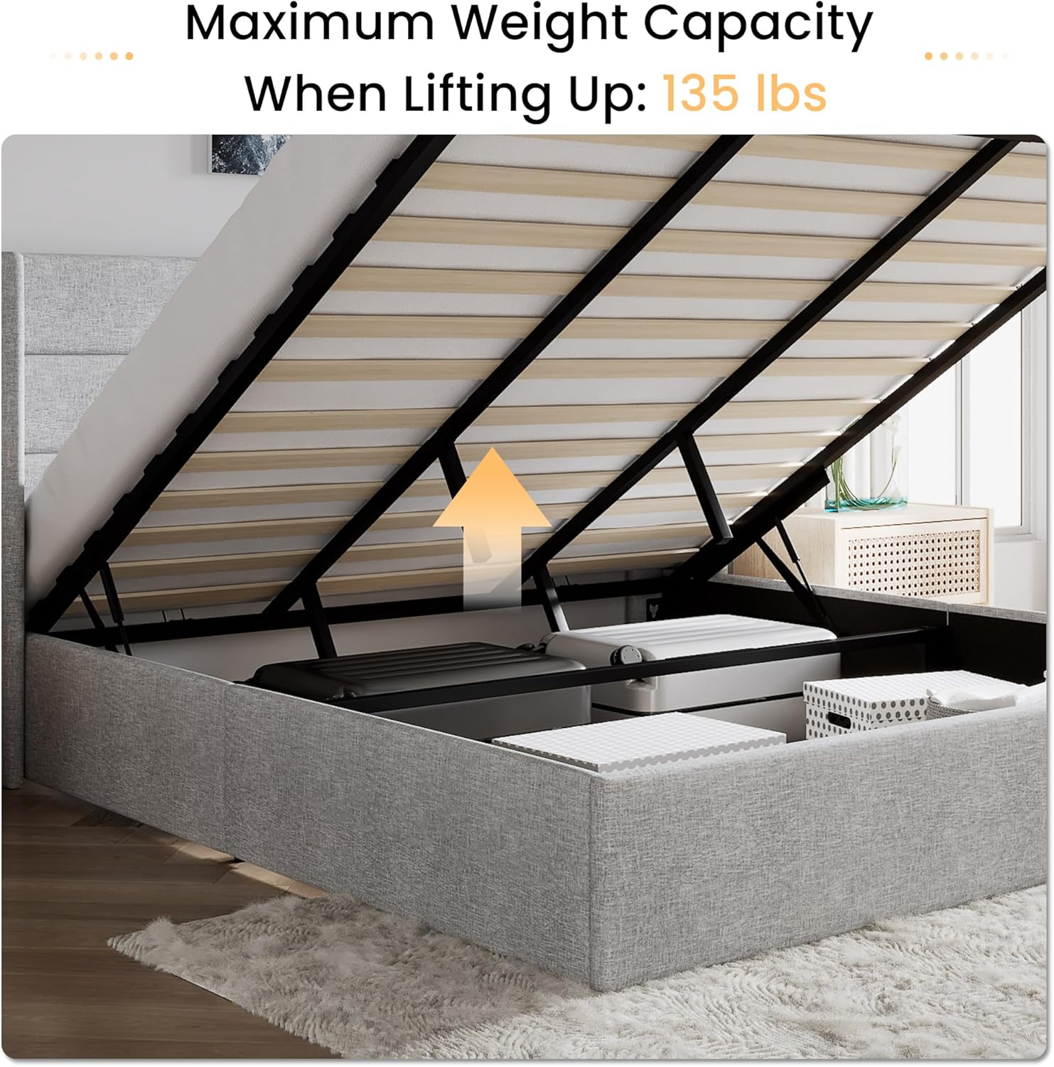 ❗❗Clearance sale King Size Lift Up Storage Bed