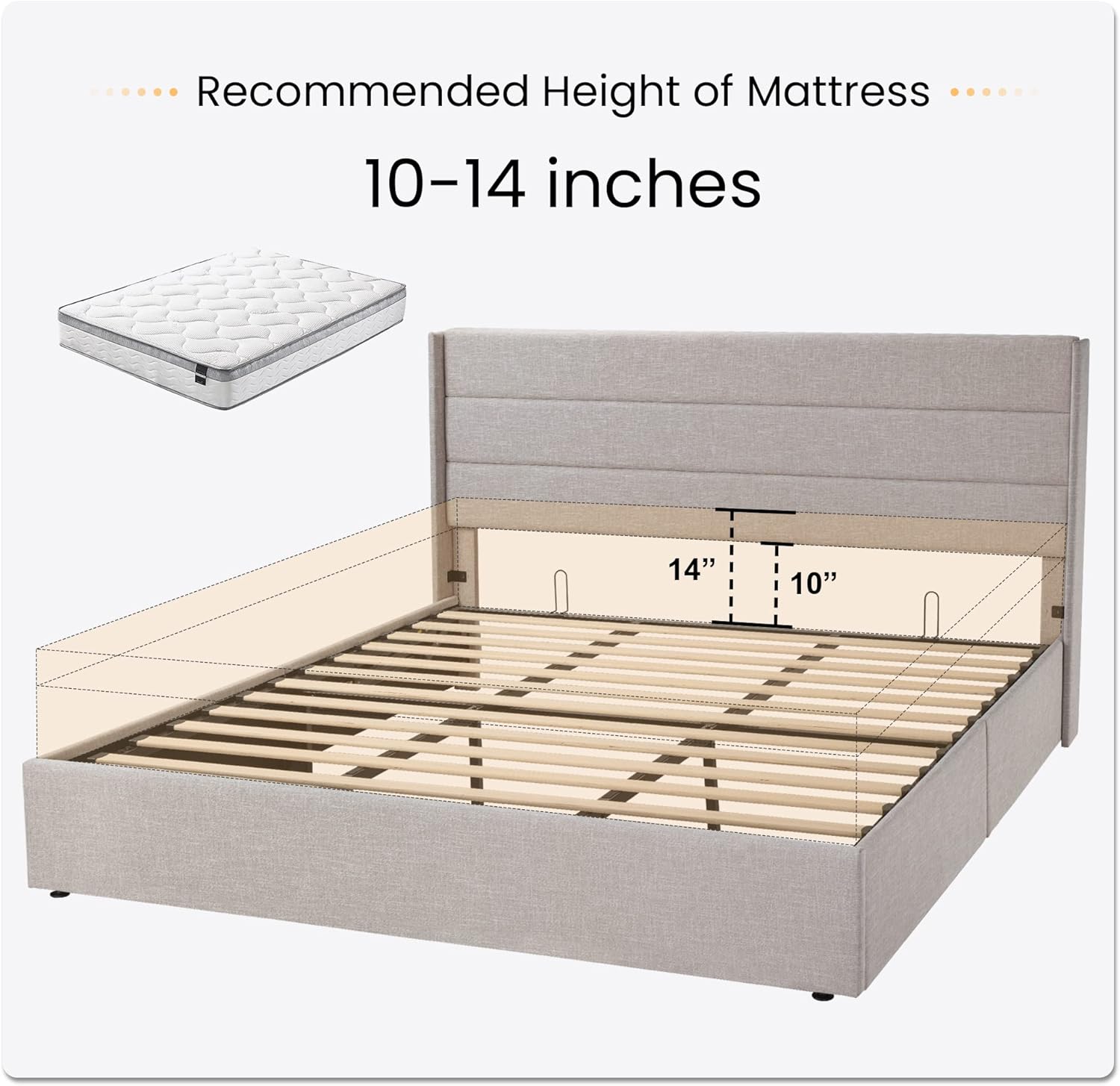❗❗Clearance sale King Size Lift Up Storage Bed
