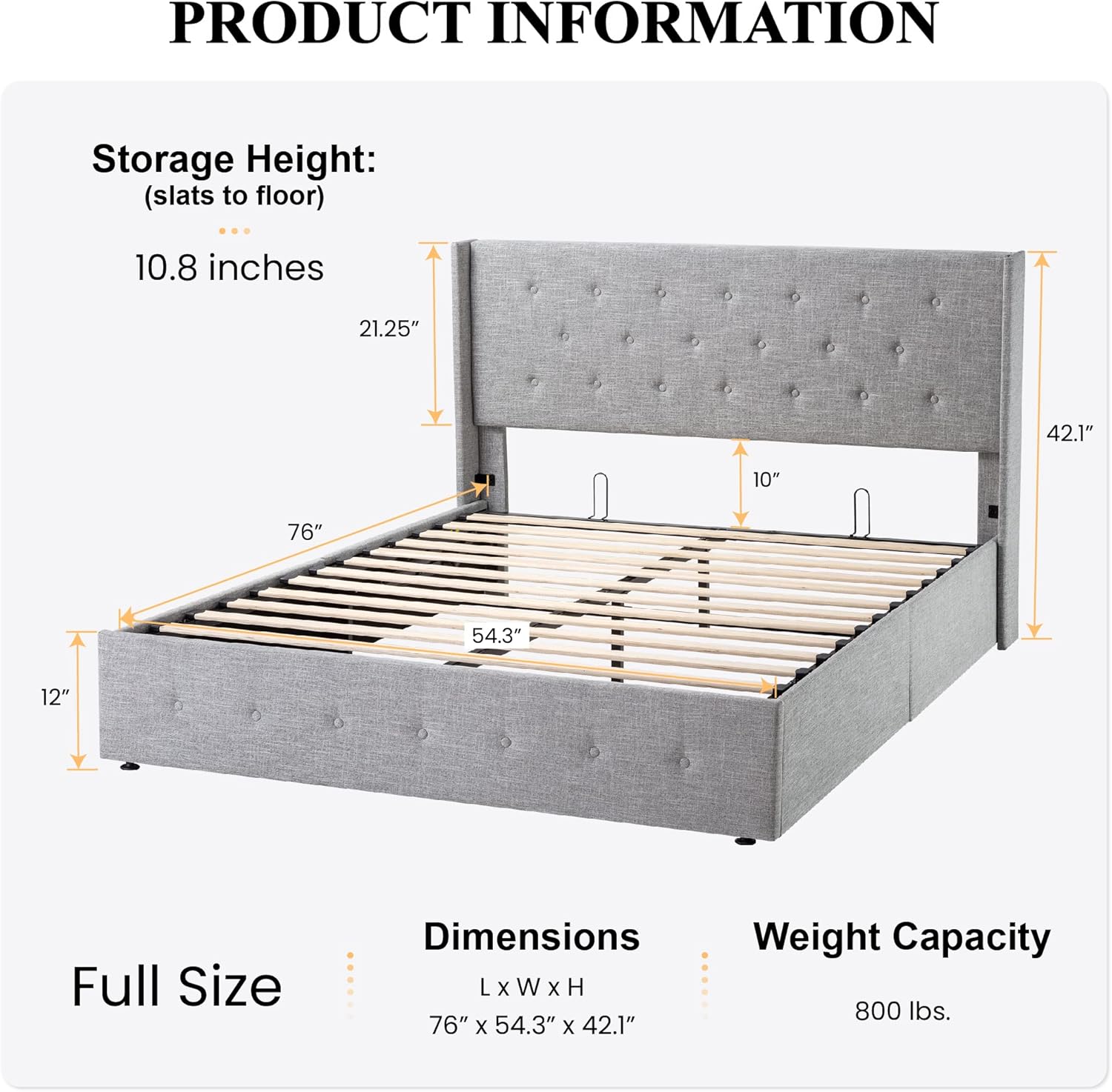 ❗❗Clearance sale King Size Lift Up Storage Bed