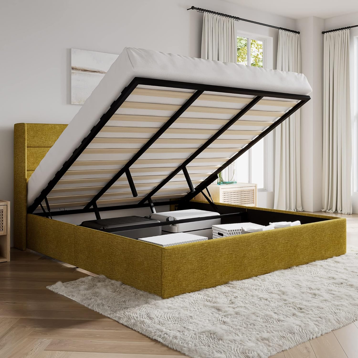 ❗❗Clearance sale King Size Lift Up Storage Bed