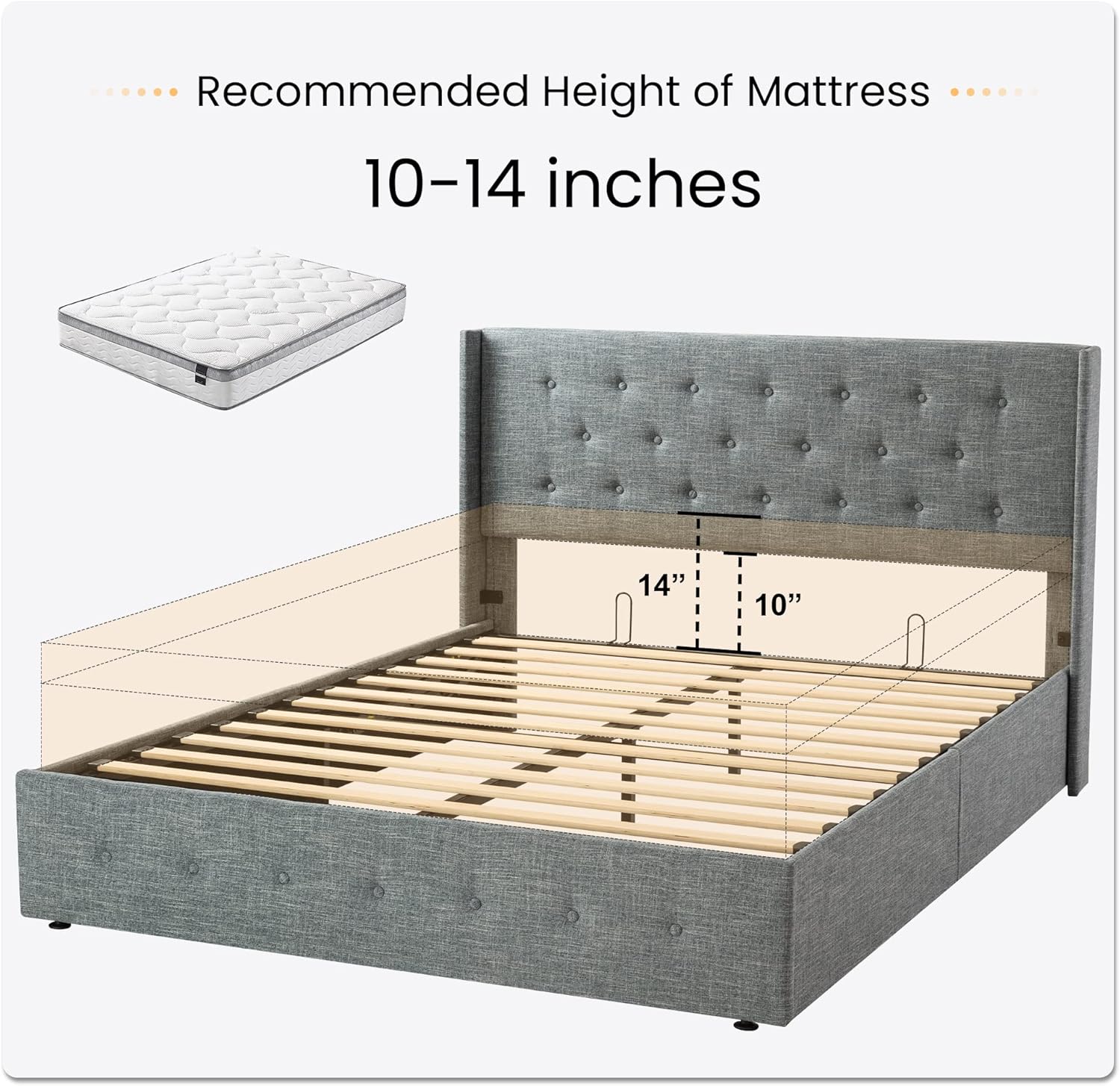 ❗❗Clearance sale King Size Lift Up Storage Bed