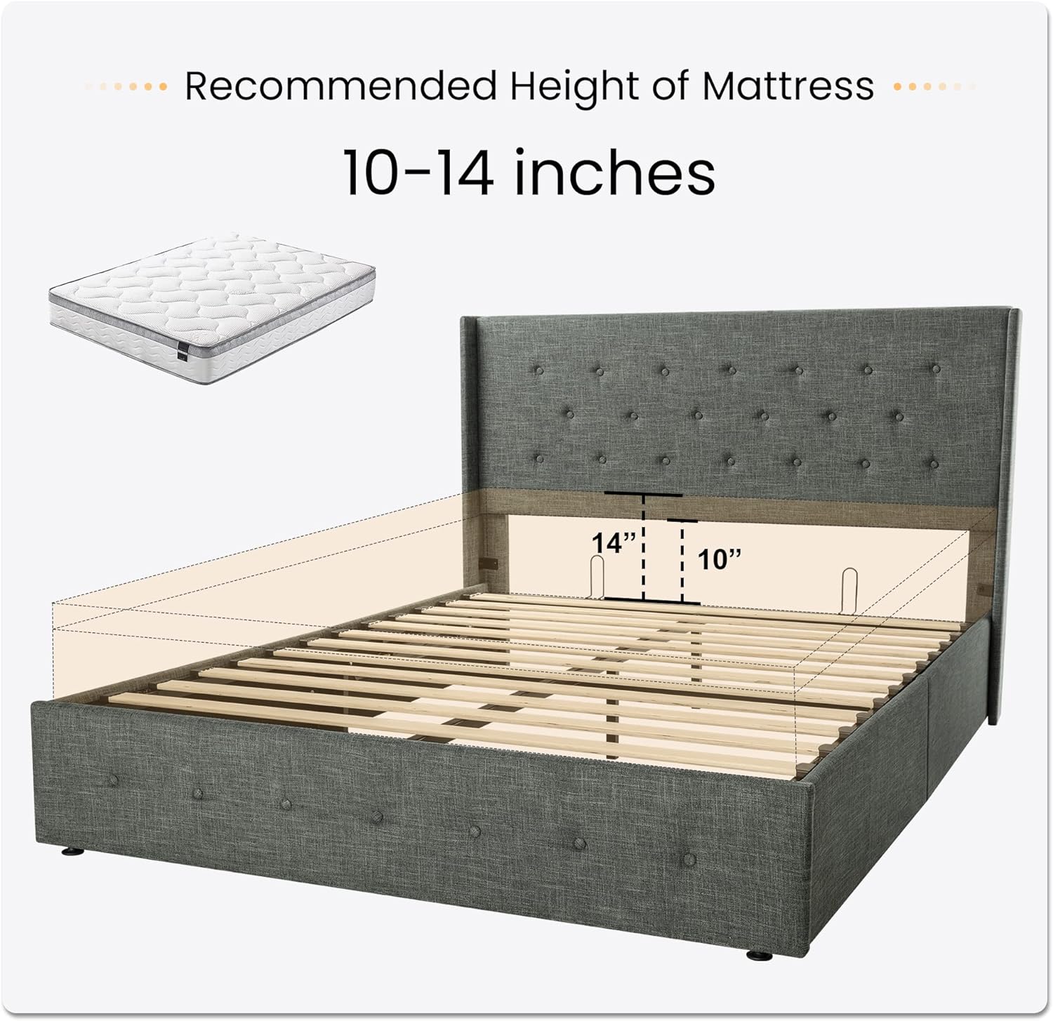 ❗❗Clearance sale King Size Lift Up Storage Bed